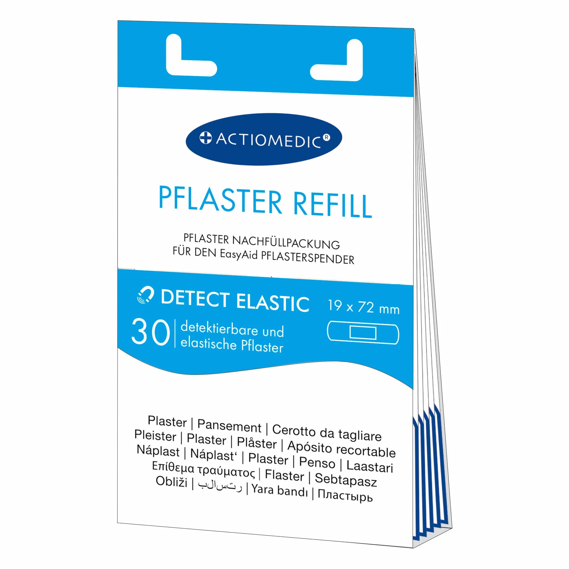 ACTIOMEDIC I DETECT ELASTIC Zestaw uzupełniający wykrywalnych plastrów 30 sztuk Niebieski