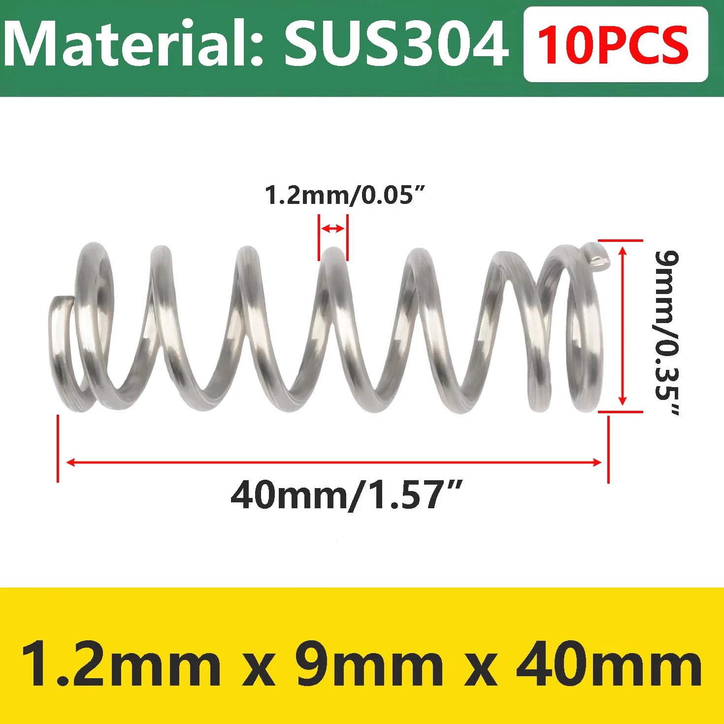 Qrity 10 Sztuk Sprężyny Dociskowe, 1,2x9x40mm