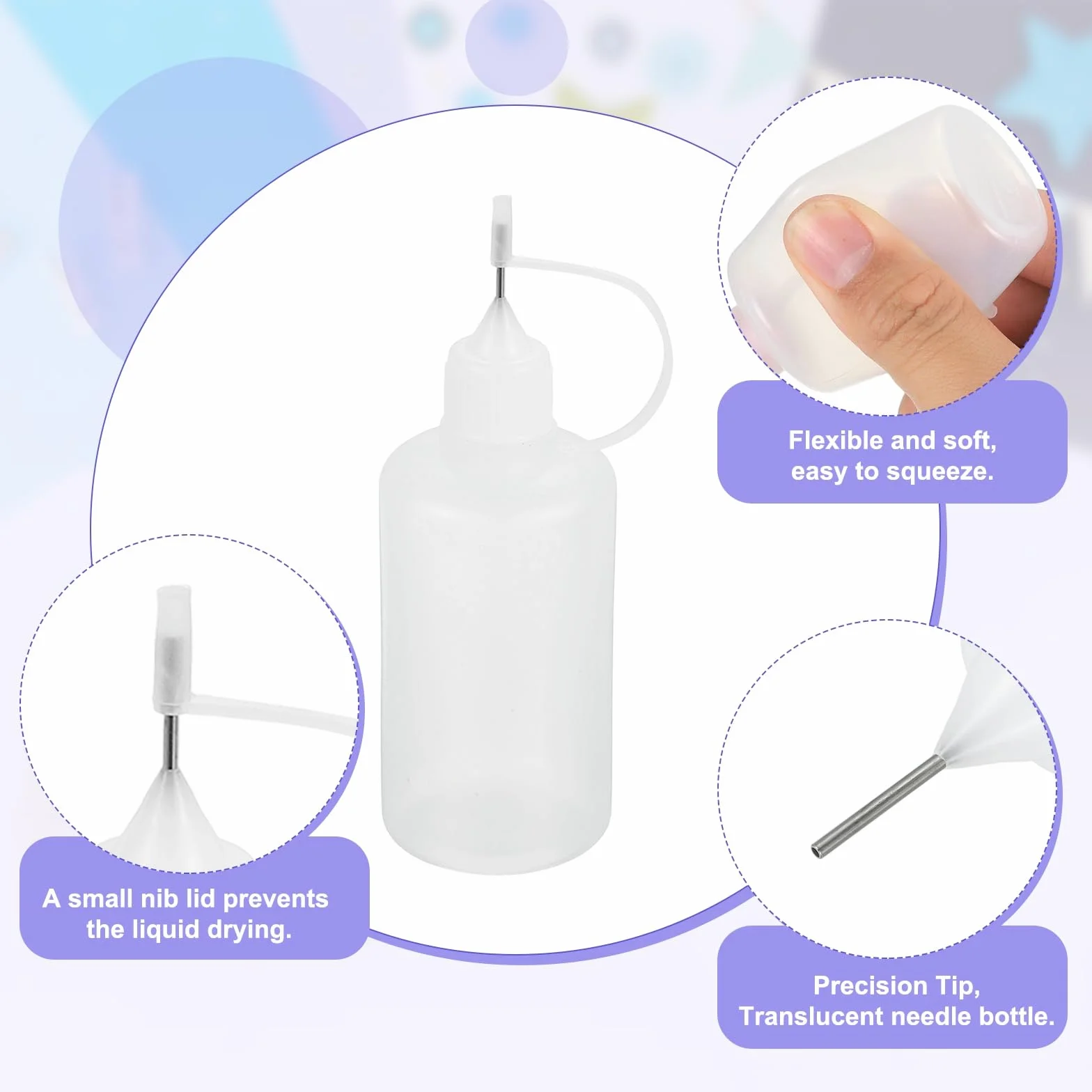 QUARKZMAN 5 szt. Miękka butelka z igłą 50 ml plastikowe aplikatory kleju