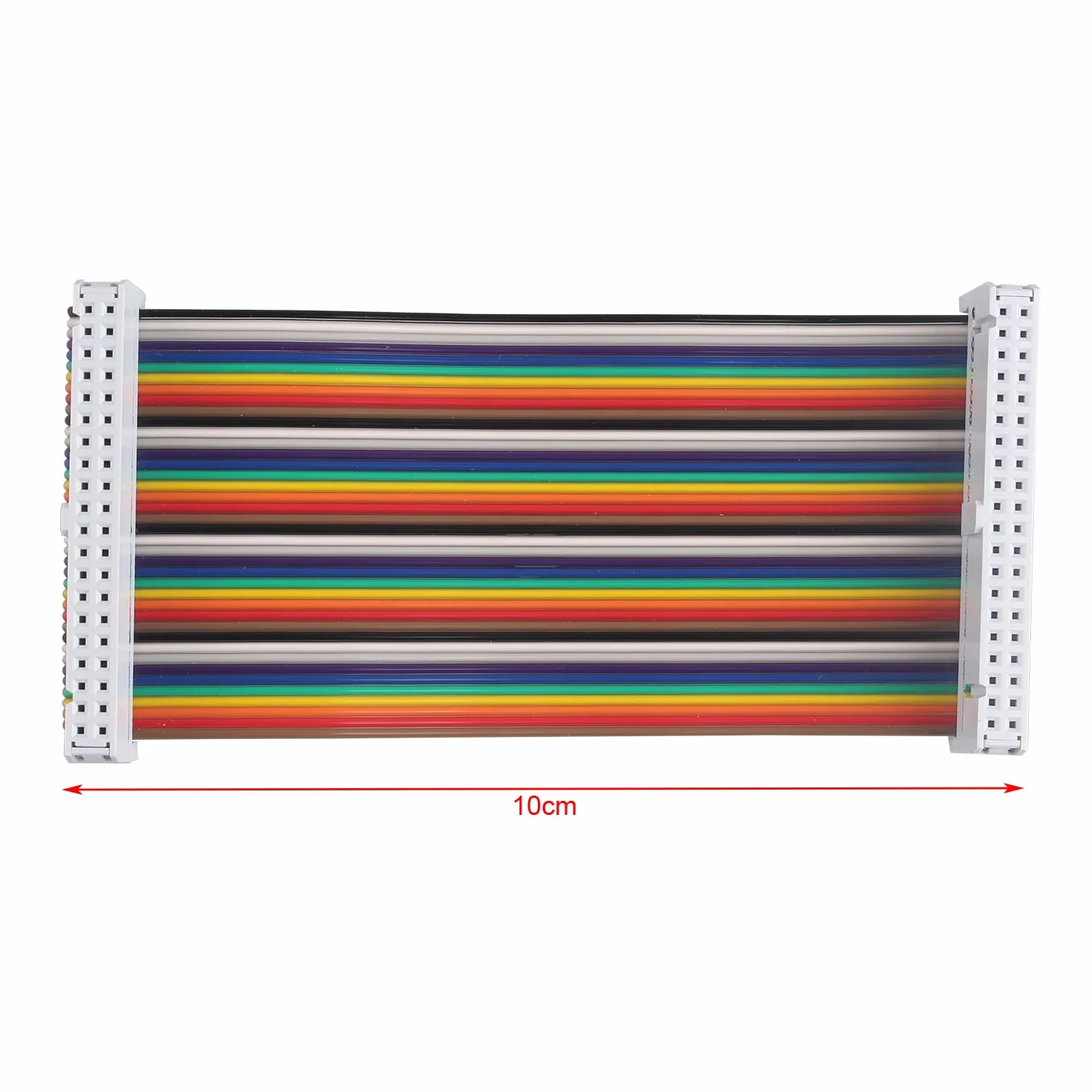 ZDE 40-biegunowy płaski kabel wstążkowy GPIO tęczowy, akcesoria komputerowe, 10 cm, kompatybilny z Raspberry Pi 5 4B 3 2 Model B B+ (żeńskie do żeńskich)