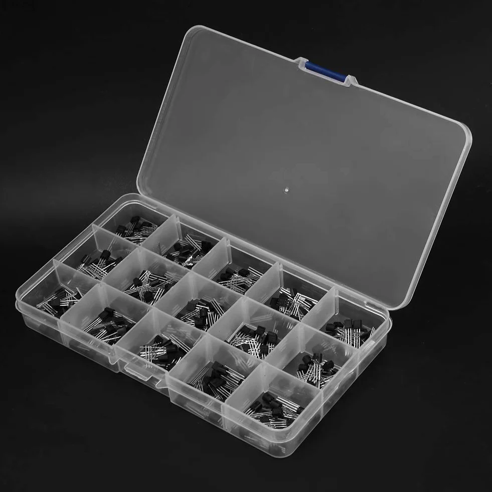 Asortyment S9012 S9013 S9014 S8050 S8550 2n3904 2n3906 Bc327 Bc337 Tl431 Mpsa42 Mpsa92 A1015 C1815 13001 zestaw Asortyment Transportu Systemy urządzeń półprzewodnikowych