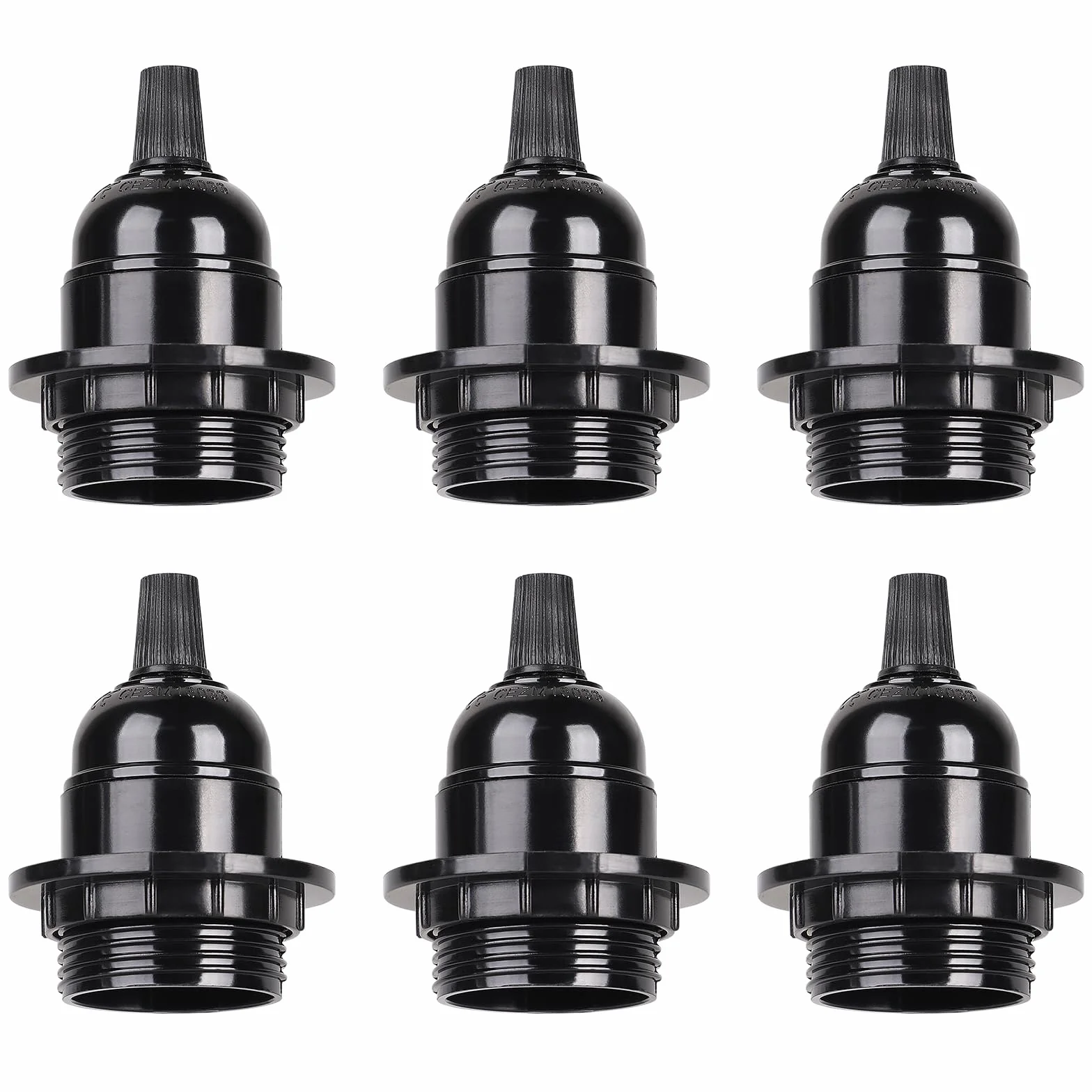 EFUTURETIME 6x Oprawka do Lampy E27 250V 4A Adapter z Bakelitu z Odciążeniem do Lampy Stołowej, Stojącej, Sufitowej