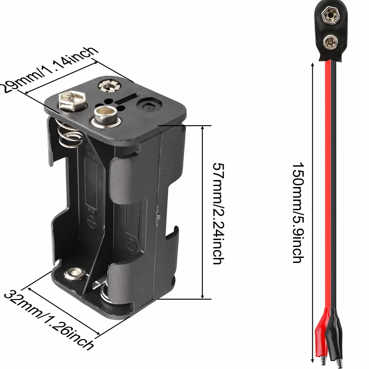 Uchwyt na baterie AA 4 x 1,5 V 6 V do oświetlenia LED RC z zaciskiem krokodylkowym