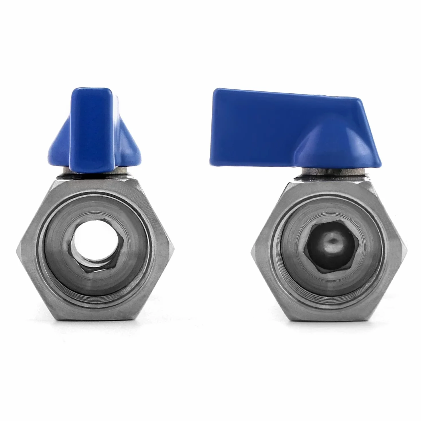 QWORK® mini zawór kulowy zawór odcinający ze stali nierdzewnej zmniejszony przelot, PN 63, 1/2 cala gwint wewnętrzny / zewnętrzny