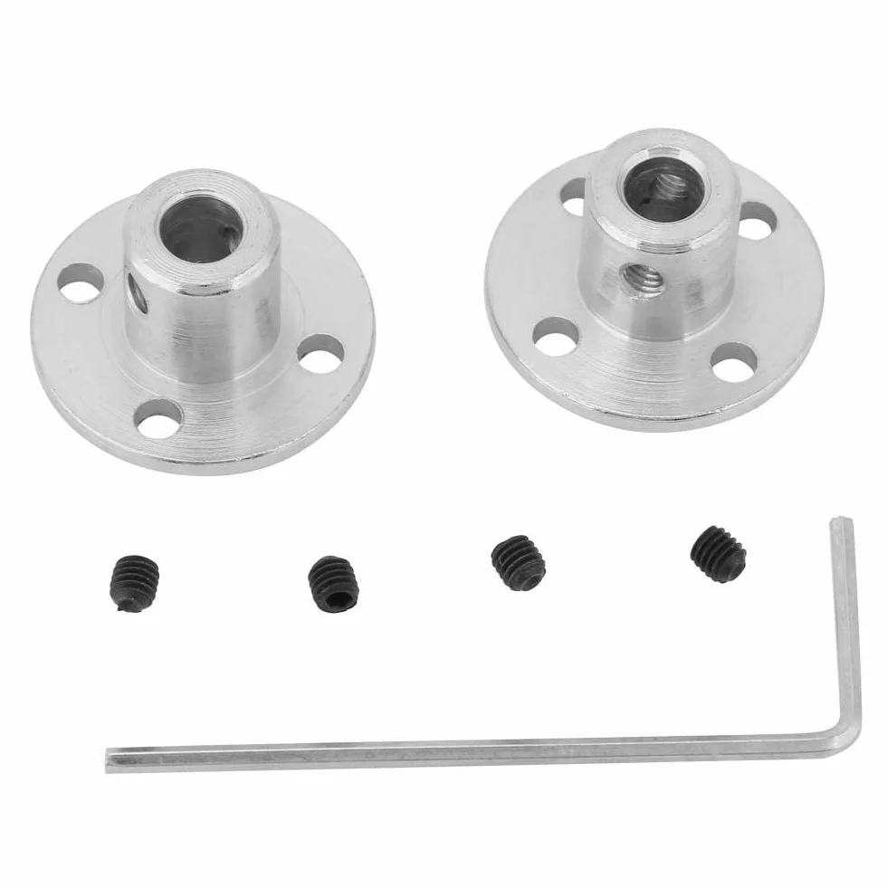 Łącznik kołnierzowy, 2 części sprzęgło wału z metalowym kołnierzem M3, mm OD 10 mm sztywne złącze silnika łącznika wału prowadzącego, akcesoria do modelu DIY