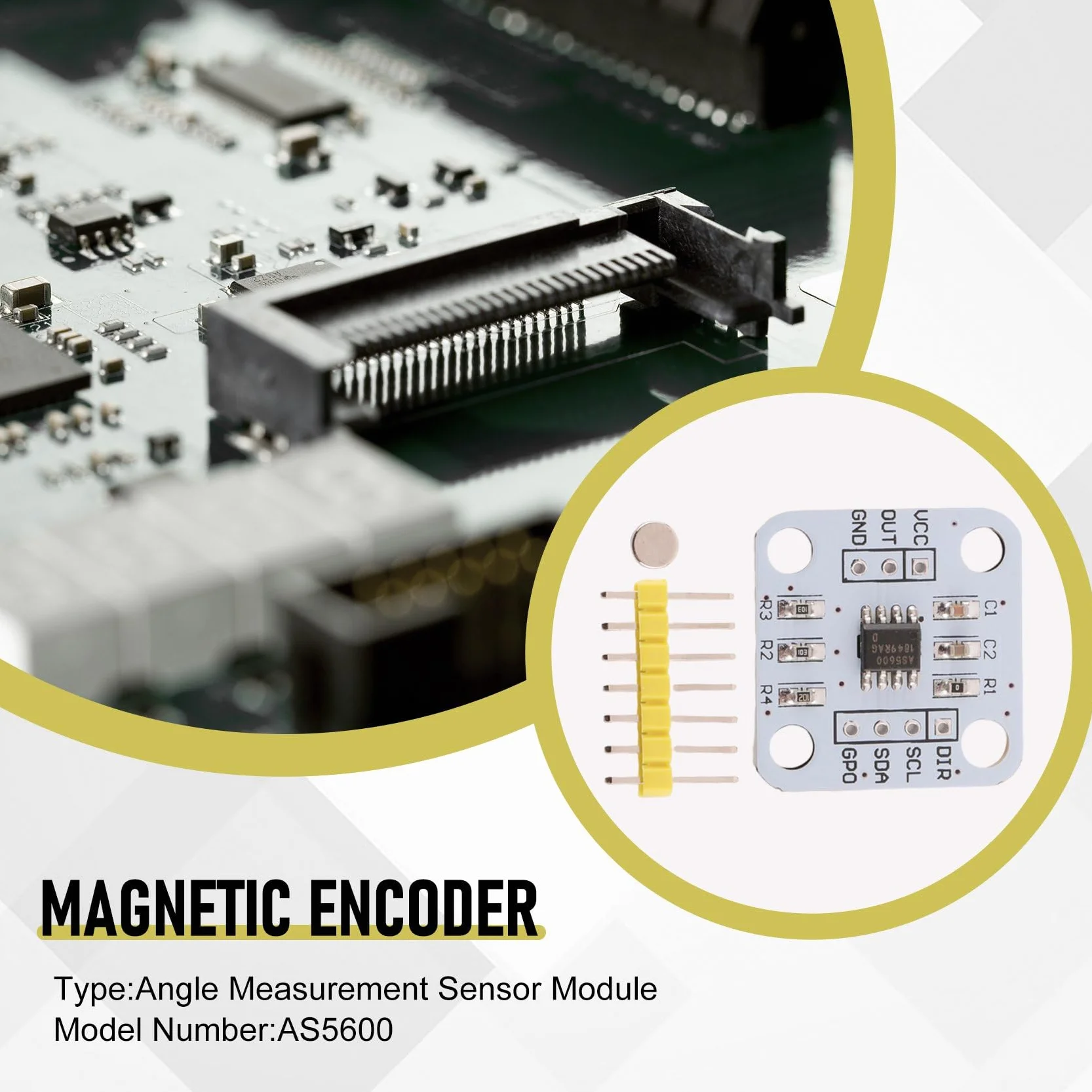 AS5600 Magnetic Encoder 12Bit High Precision Angle Measurement Sensor Module