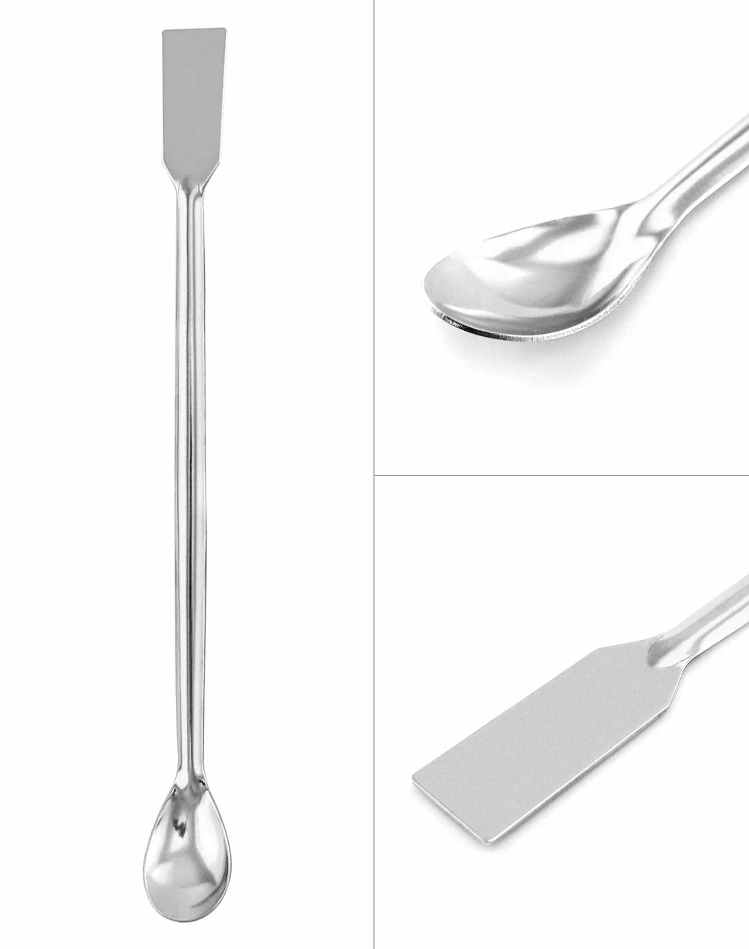 QWORK® Szpatułki laboratoryjne, 13 sztuk szpatułki laboratoryjne ze stali nierdzewnej łopatki do mieszania odczynników laboratoryjnych, długa łyżka do pobierania próbek