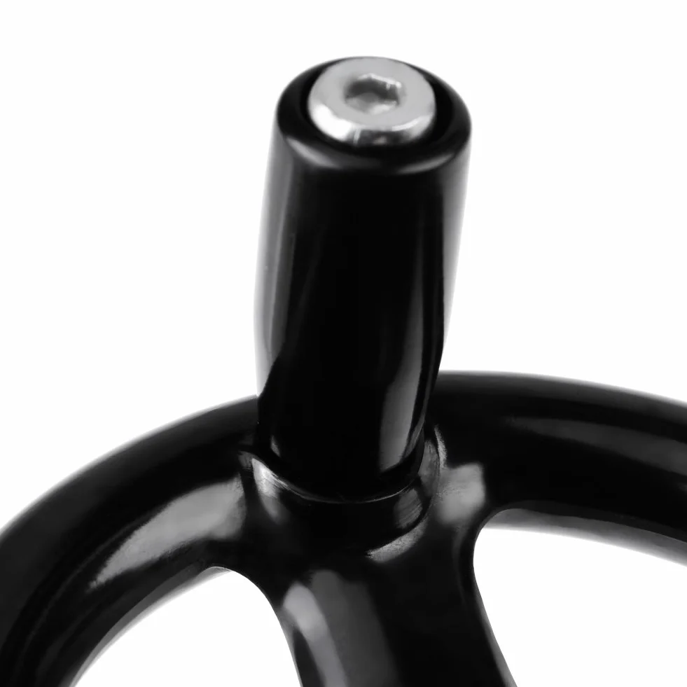 Broco Koło ręczne, 1 szt. 12 * 100 mm czarne okrągłe 3 szprychy młynek ręczny bakelit plastikowa tokarka izolacyjna ręczna antypoślizgowa do tokarki narzędzie do frezowania tokarki