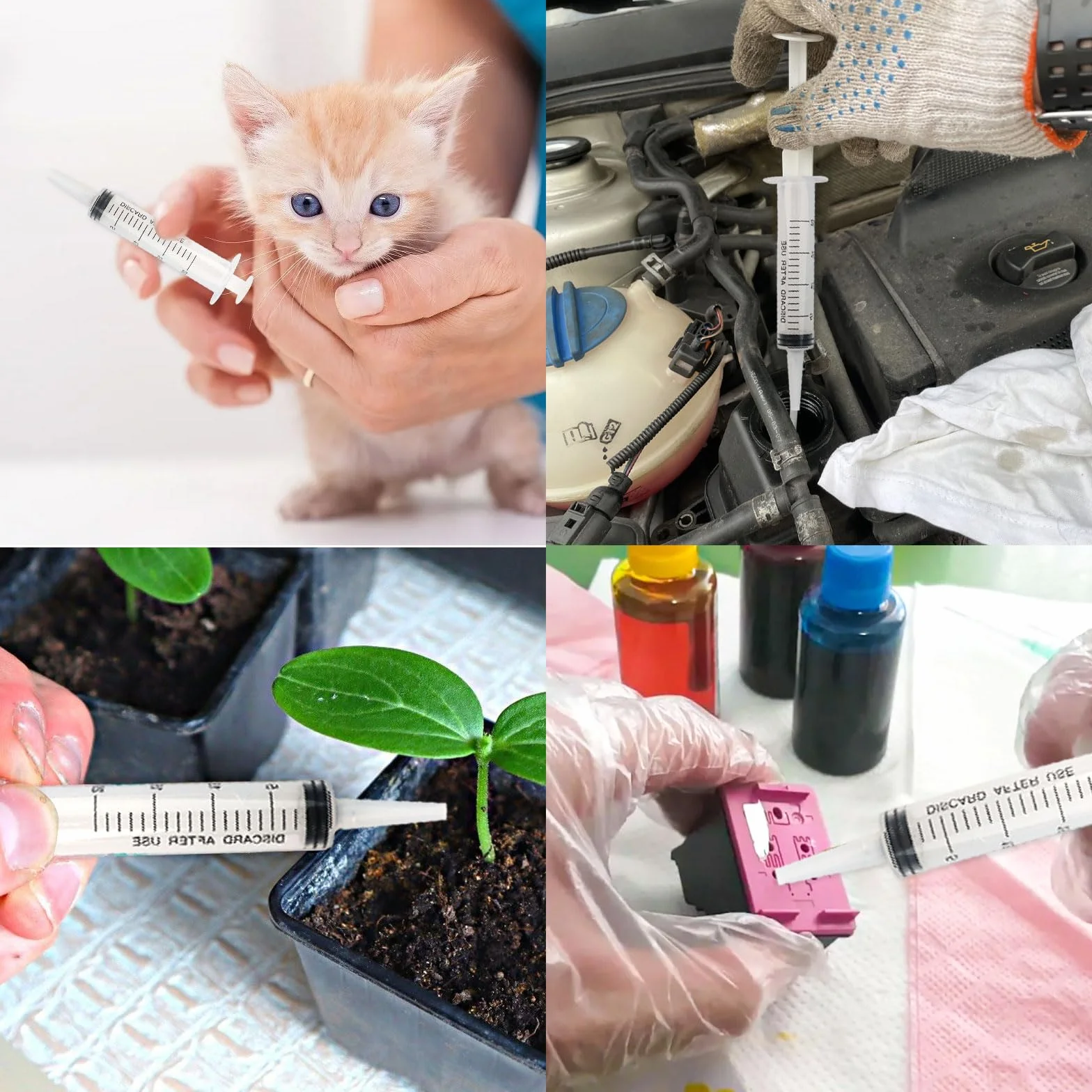 Strzykawki jednorazowe 20 ml z tworzywa sztucznego z pokrywką do laboratoryjnego karmienia zwierząt