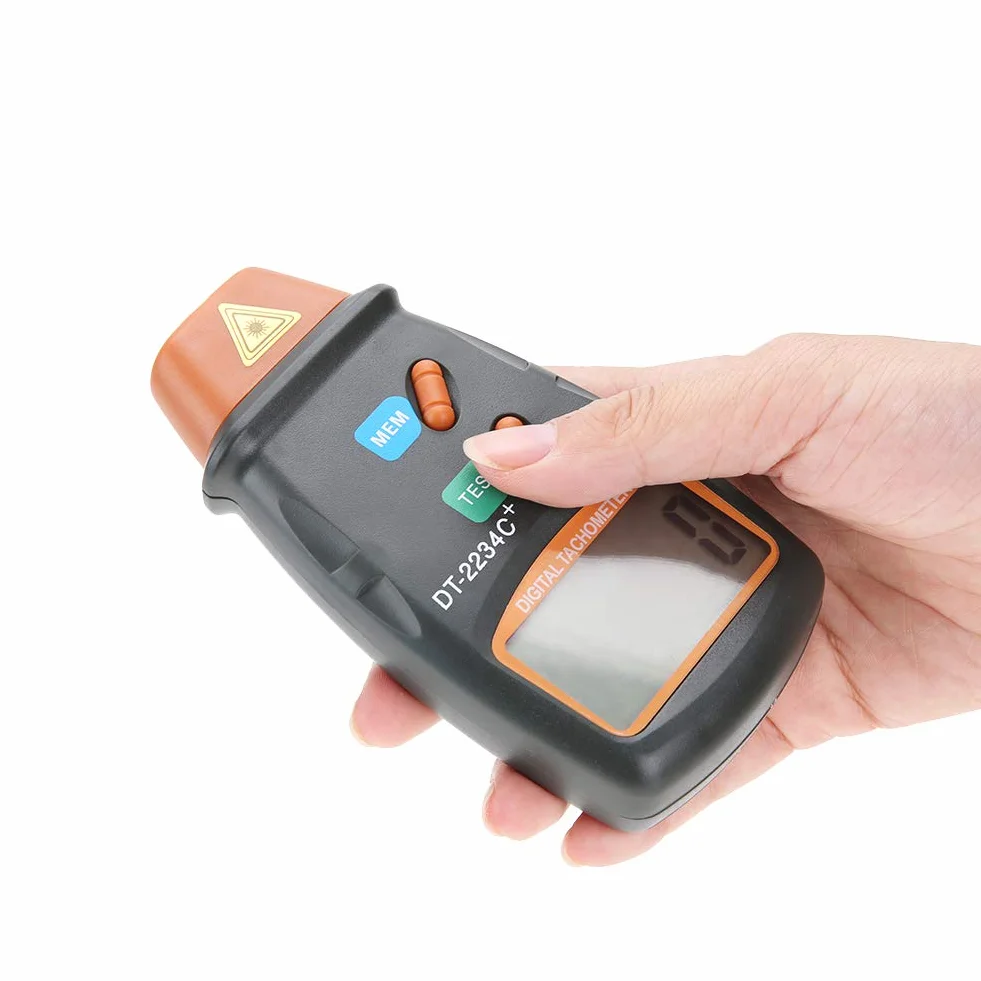 Bezdotykowa torba dt-2234c + laserowy miernik prędkościomierz cyfrowy LCD foto obrotowy mini wyświetlacz prędkości obrotowej silnik obrotowy z 3 paskami odblaskowymi