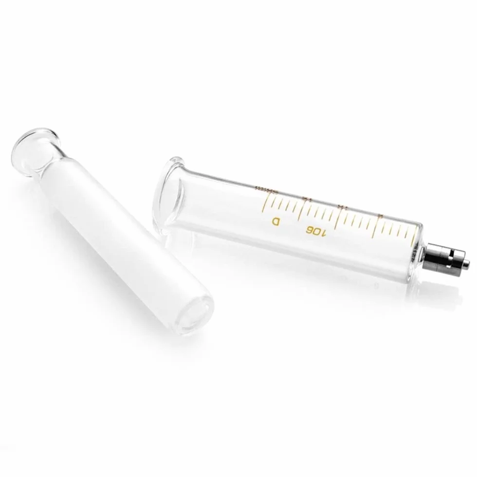 Szklana strzykawka Luer Lock 30 ml wielokrotnego użytku z nakrętkami metalowy wtryskiwacz laboratoryjny