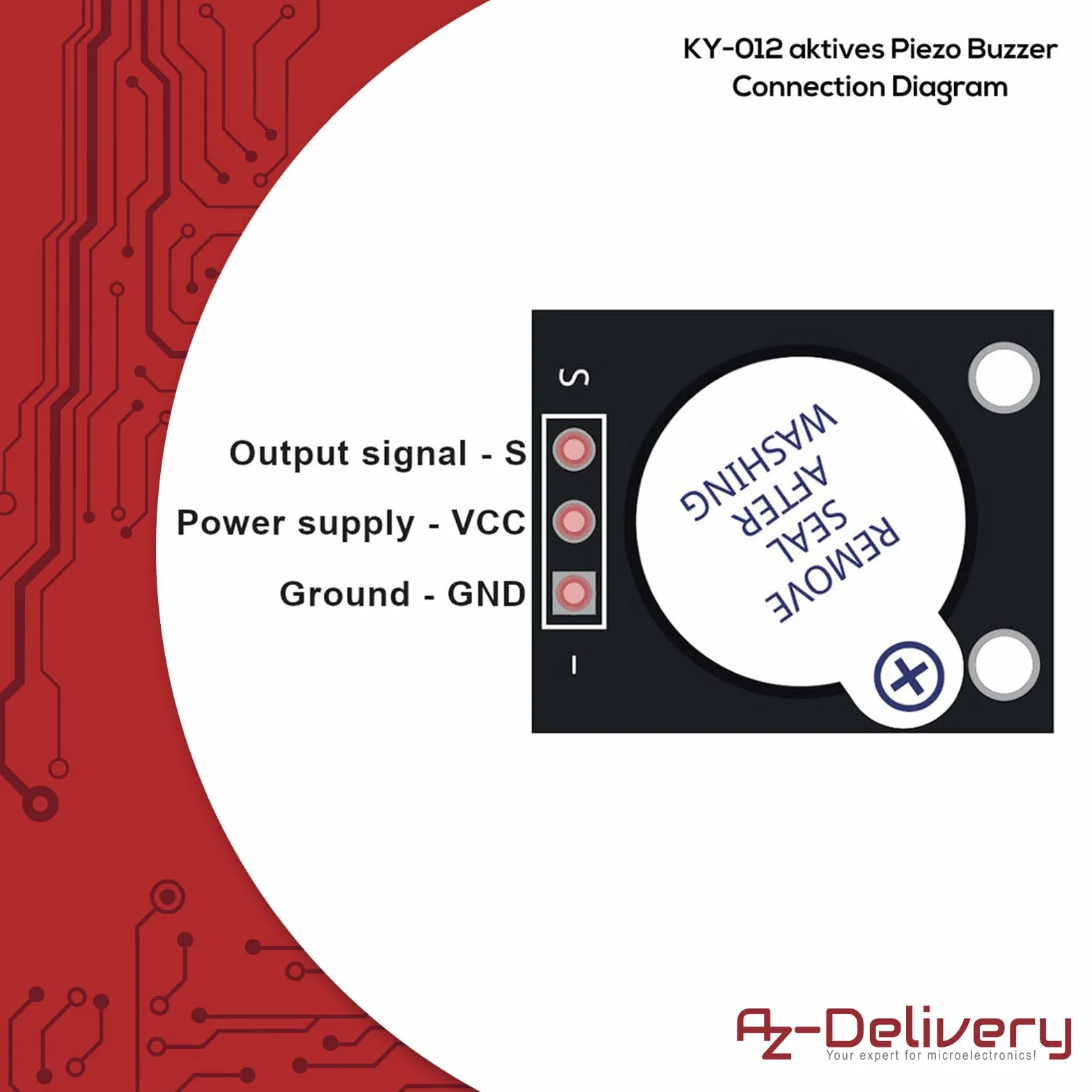 AZDelivery 3 x KY-012 aktywny piezo buzzer czujnik alarmu moduł kompatybilny z Arduino w tym eBook!