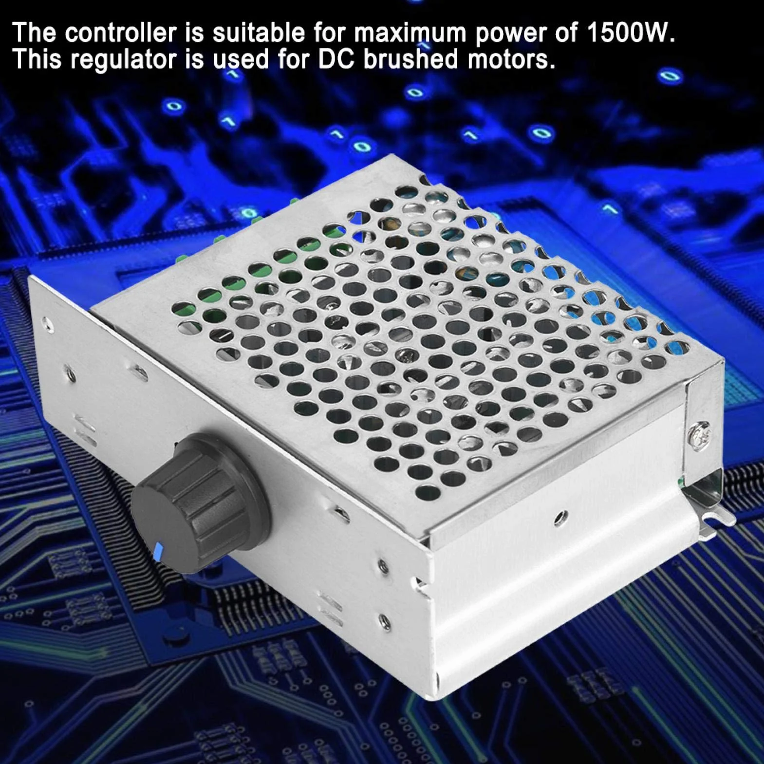 Regulator prędkości silnika Pwm, pokrętło przesuwne 1500W Łatwa instalacja Kontroler prędkości silnika DC Pwm Lekki do silników ze szczotkami DC do sterowania