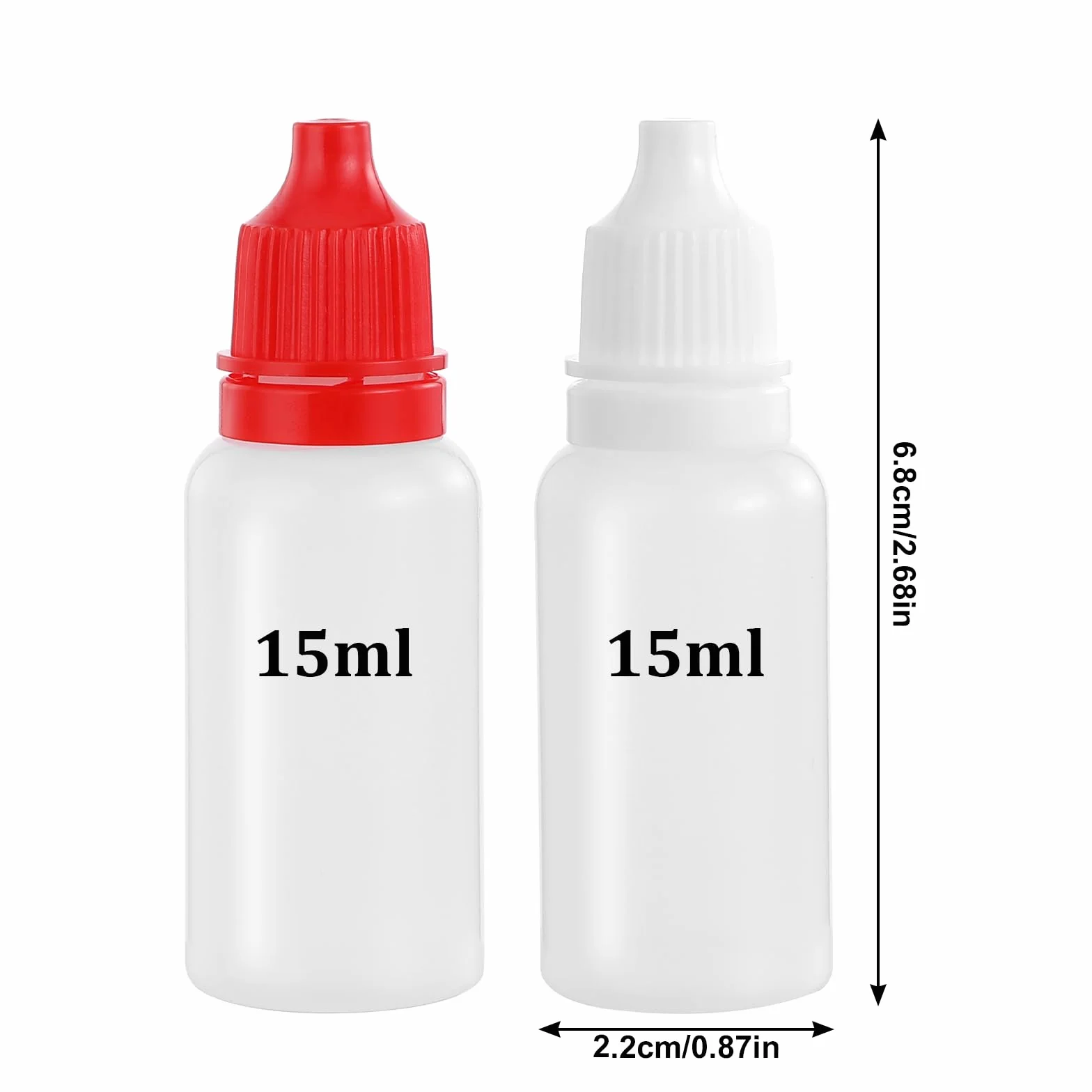 Lusofie 15 ml plastikowe butelki z kroplomierzem, zestaw 12 sztuk
