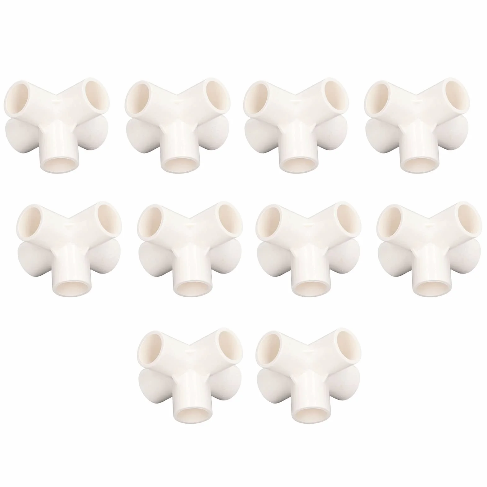 Złączka Rurowa z PVC 20 mm 5-kierunkowa Kątowa 3-wymiarowa Rura Kolankowa 10 szt.