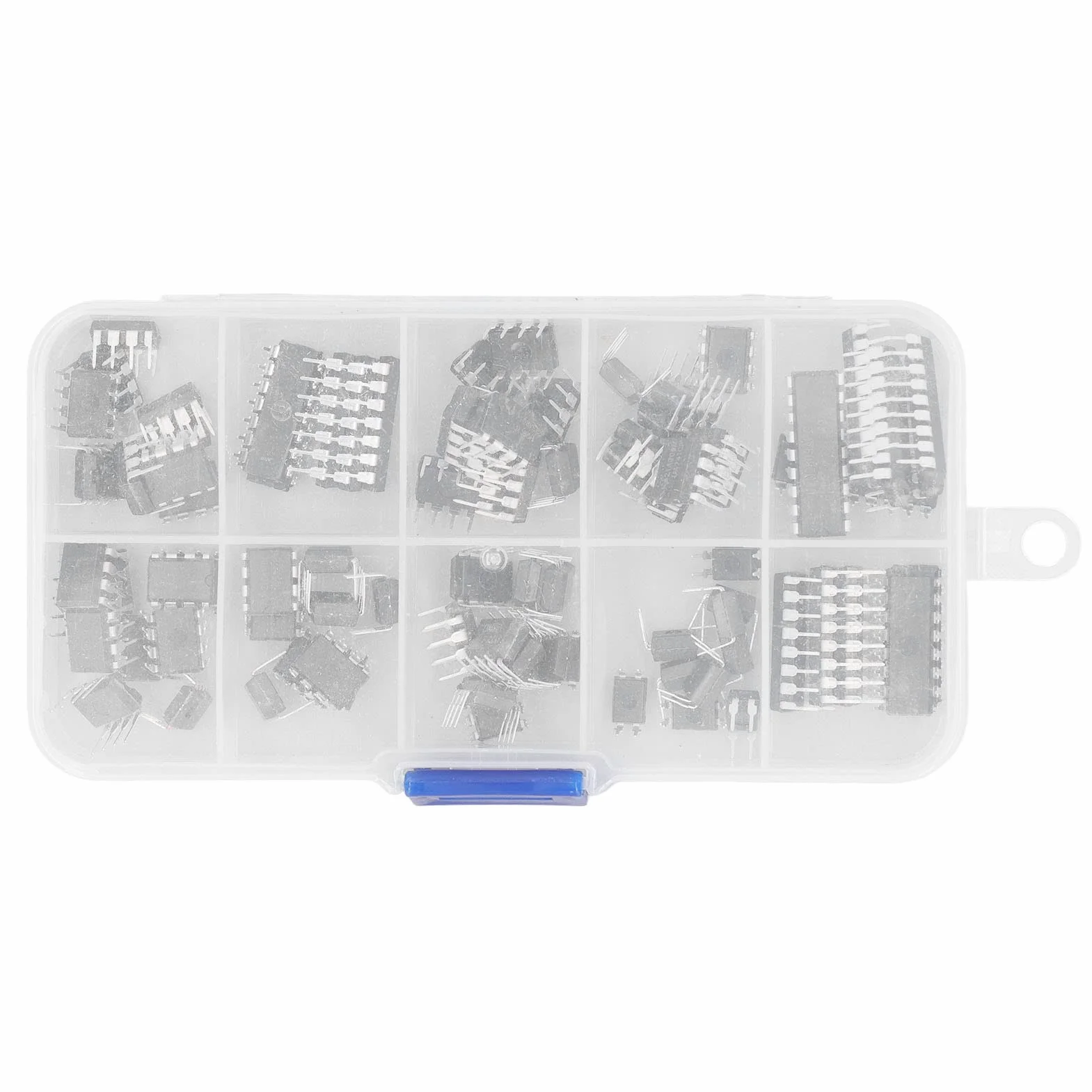 Zestaw CHIPS IC, 85 szt. 10 wartości zestaw układów scalonych układ scalony Amp IC, w tym NE555, LM324, LM393, UA741, ULN2803, LM358, LM386, NE5532, ULN2003, PC777