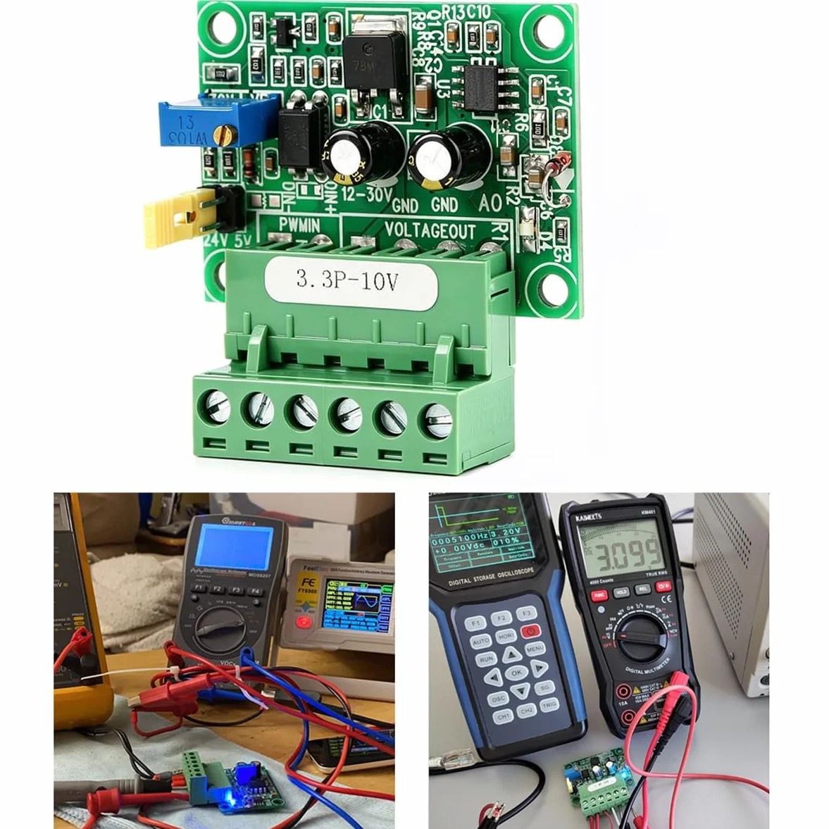 Konwerter Sygnału PWM na Napięcie 0-10V, Moduł PLC D/A, 0-100% 1-3kHz, Do Regulacji Prędkości Silnika