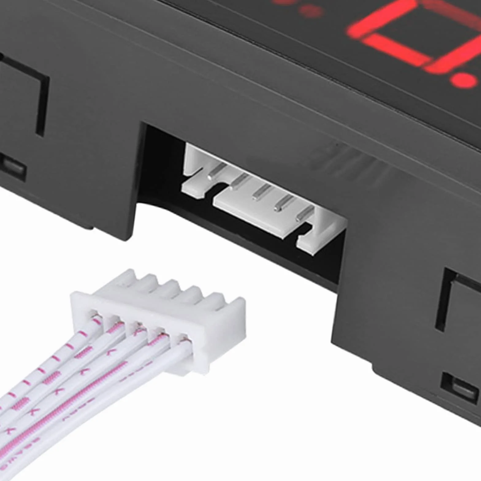 Cyfrowy tachometr z wyświetlaczem cyfrowym 4-cyfrowy panel LED + czujnik zbliżeniowy do pomiaru temperatury ciśnienia fizycznego ilości (czerwony/niebieski) (czerwony)