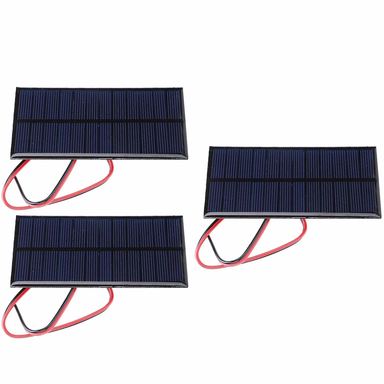 3szt Panel słoneczny Moduł solarny, DC 6V 1W Polikrzemowy Panel słoneczny Ogniwo Moduł mocy Ogniwo słoneczne Fotowoltaiczne z kablem 30cm