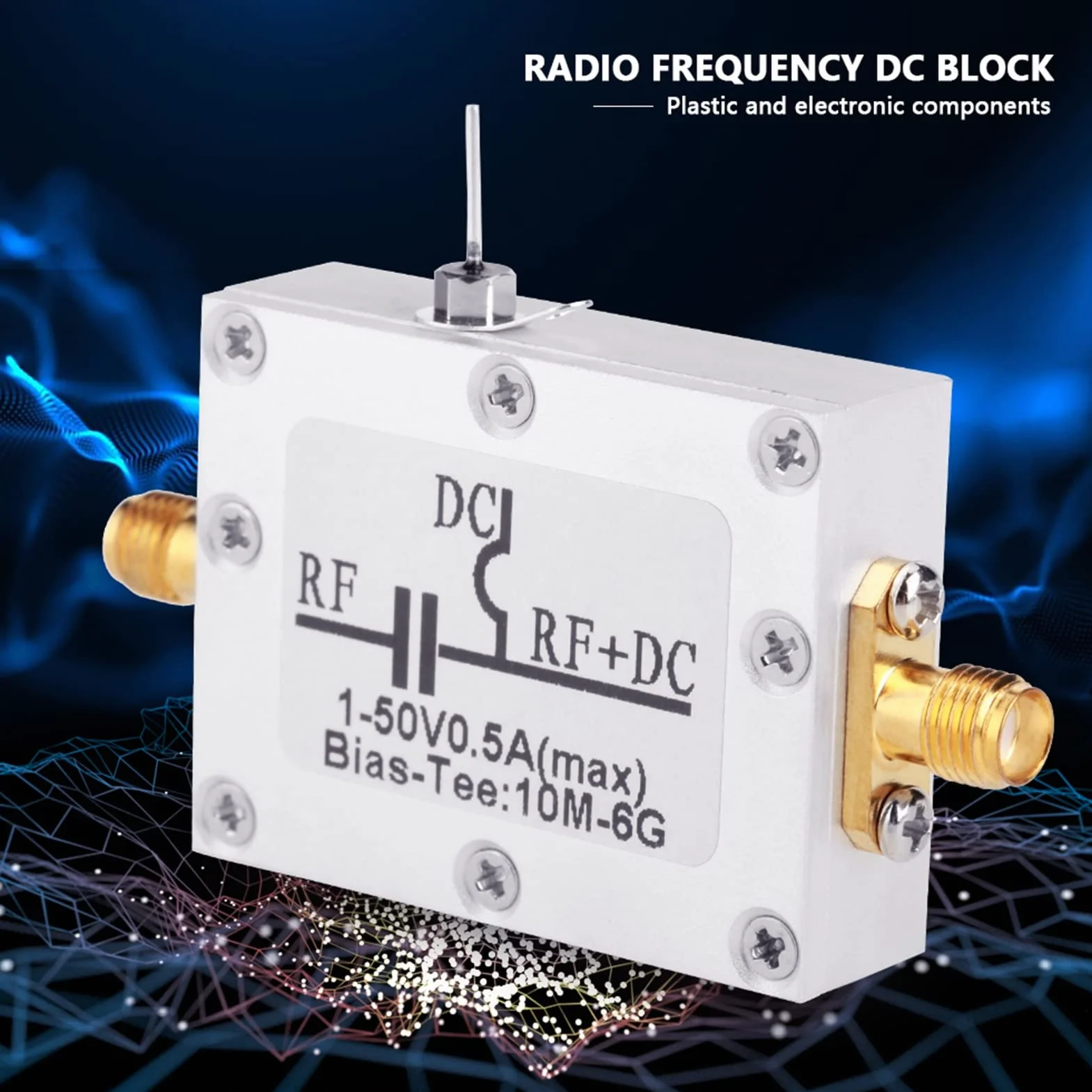 Bias Tee szerokopasmowe 10 MHz-6 GHz radio częstotliwość mikrofalowa współosiowy moduł wzmacniacza niskiego hałasu
