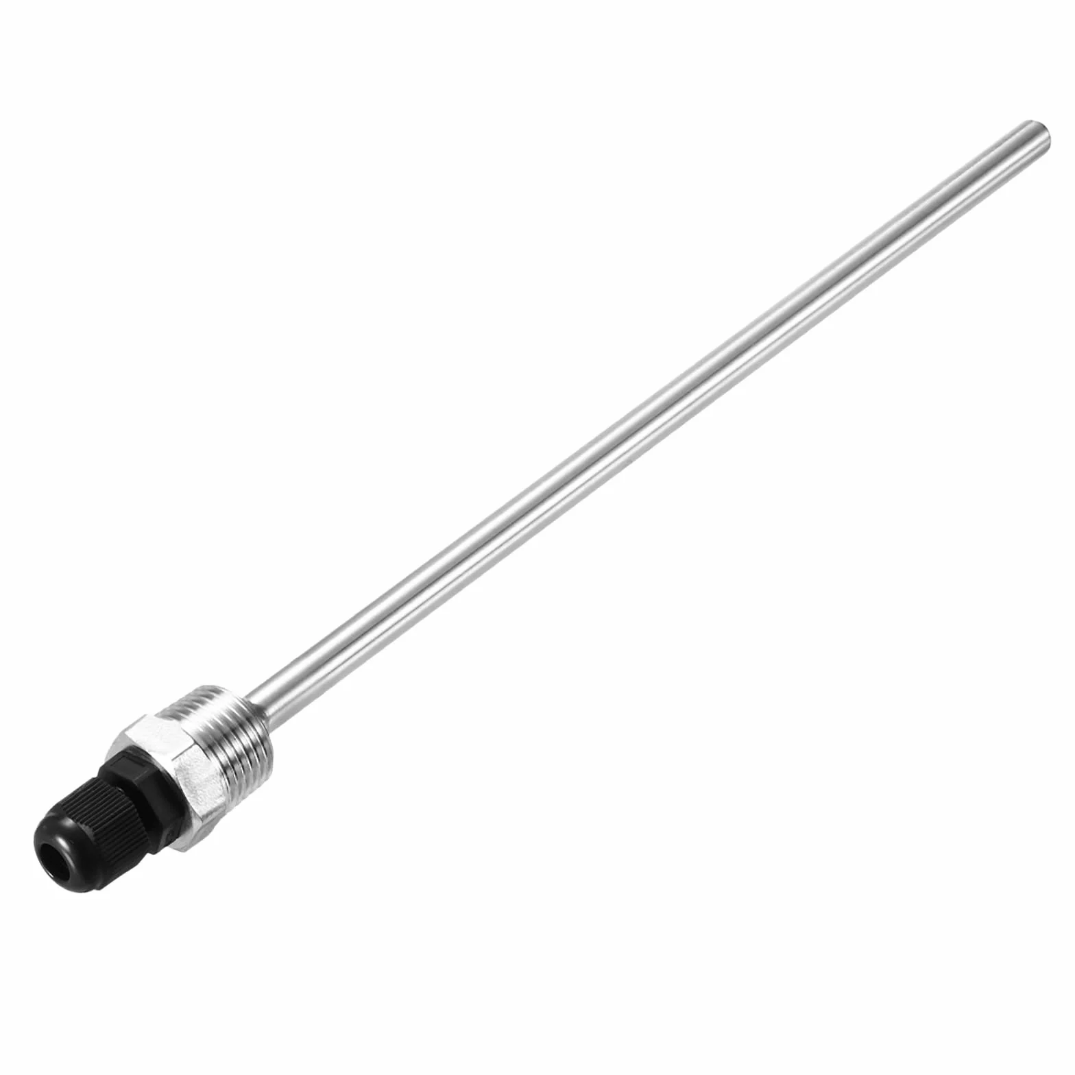 QUARKZMAN G1/2 Średnica 8 mm G1/2 Spawany Termometr ze stali nierdzewnej 304 z dławikiem kablowym o długości 250 mm do fermentora piwa, czarny