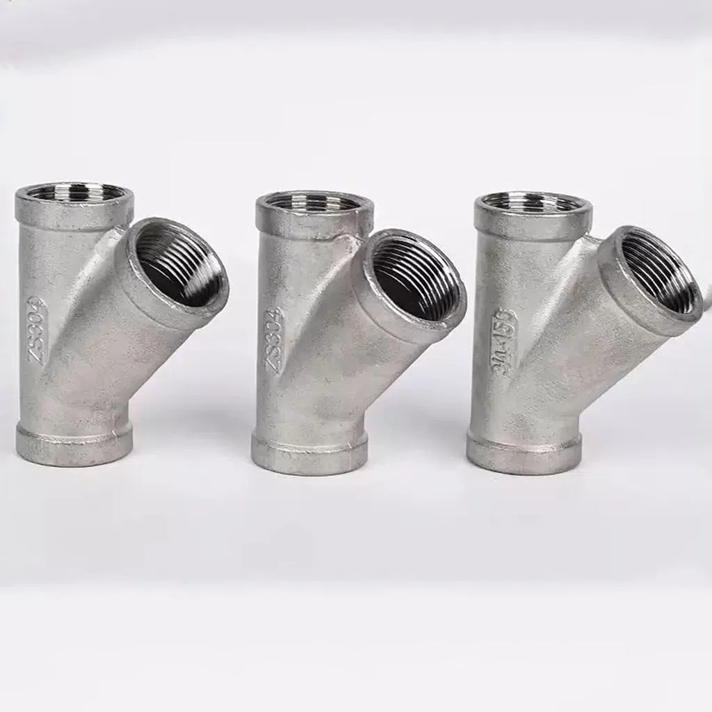 1 Szt. 1/4" 3/8" 1/2" 3/4" 1" 1-1/4" 1-1/2" 2" Gwint Żeński Trójnik Skośny, 304 Stal Nierdzewna W Kształcie Litery Y 45 Stopni Trójnik Łączniki Rurowe(3/4")