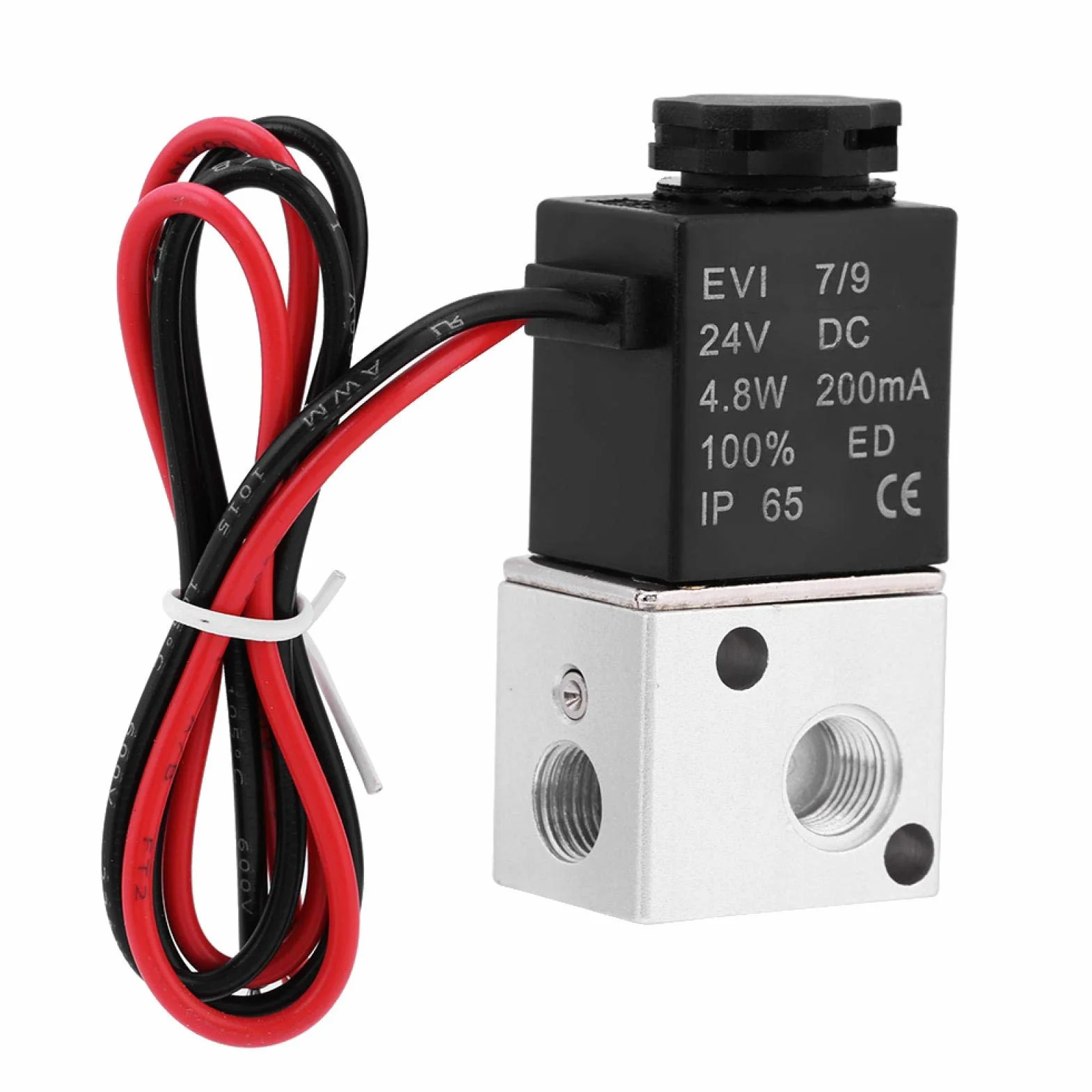 Elektrozawór powietrza 3V1-06 DC24V 1/8" 3-drożny 2-pozycyjny BSP normalnie zamknięty