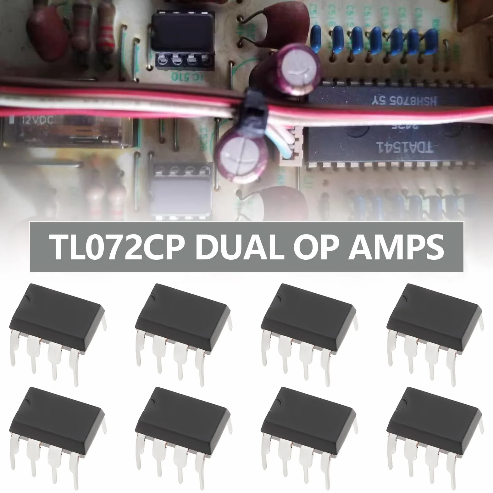 10 szt. podwójnych wzmacniaczy operacyjnych TL072CP TL072CP TL072 DIP-8, podwójne chipy scalone IC, wejście JFET, do samodzielnego wykonania komponentów obwodów