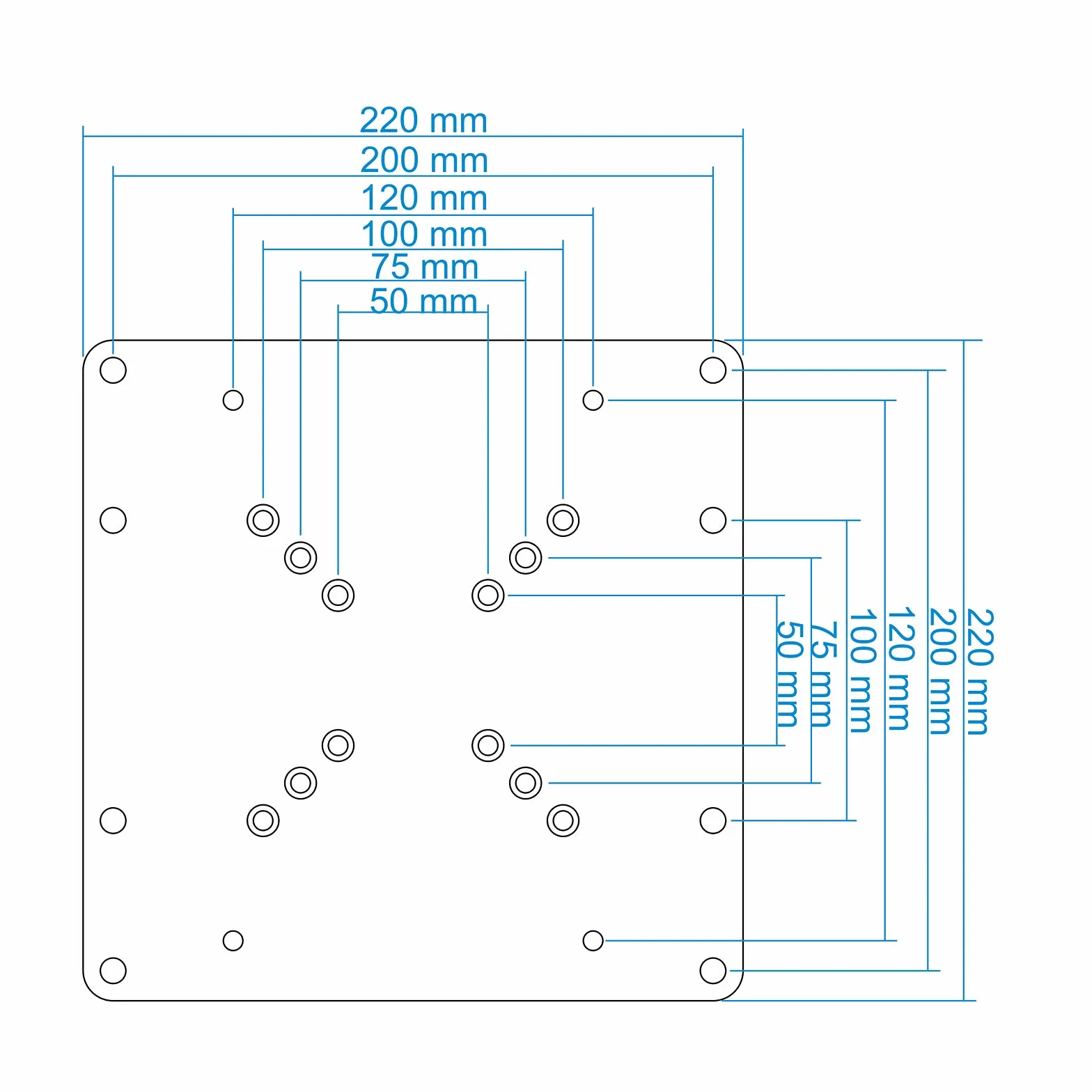 TooQ VMA0200-B adapter VESA 200 x 200 uniwersalny rozszerzenie do paneli od 23 cali do 42 cali 30 kg, czarny