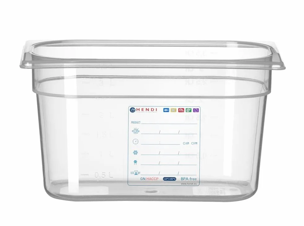 HENDI Pojemnik GN 1/4 - HACCP - 4 L - 265x162x(H)150mm