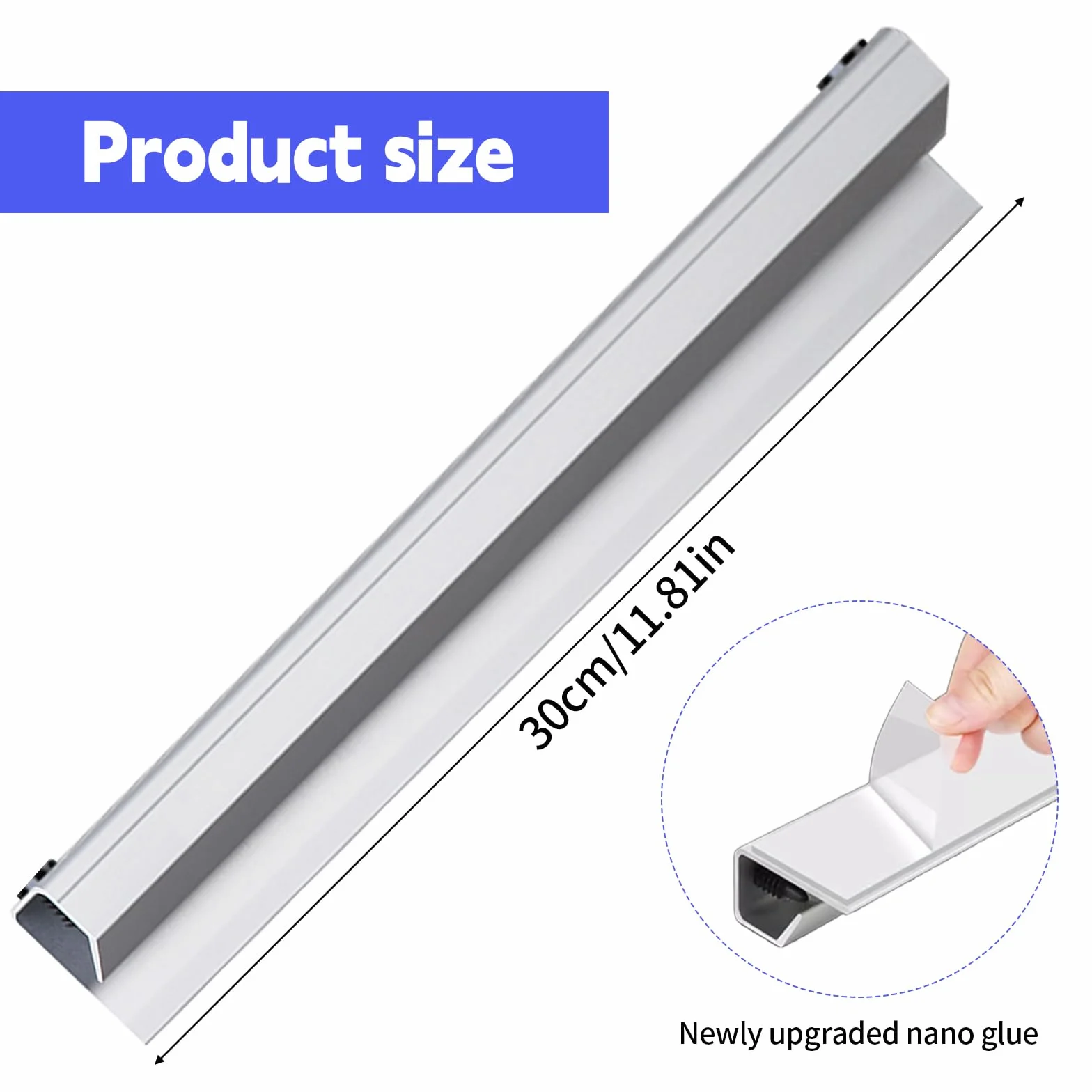 2 sztuki listew bonowych do gastronomii, 30 cm, aluminiowa listwa na notatki, samoprzylepna listwa zaciskowa, uchwyt na karteczki, do kuchni, baru, biura