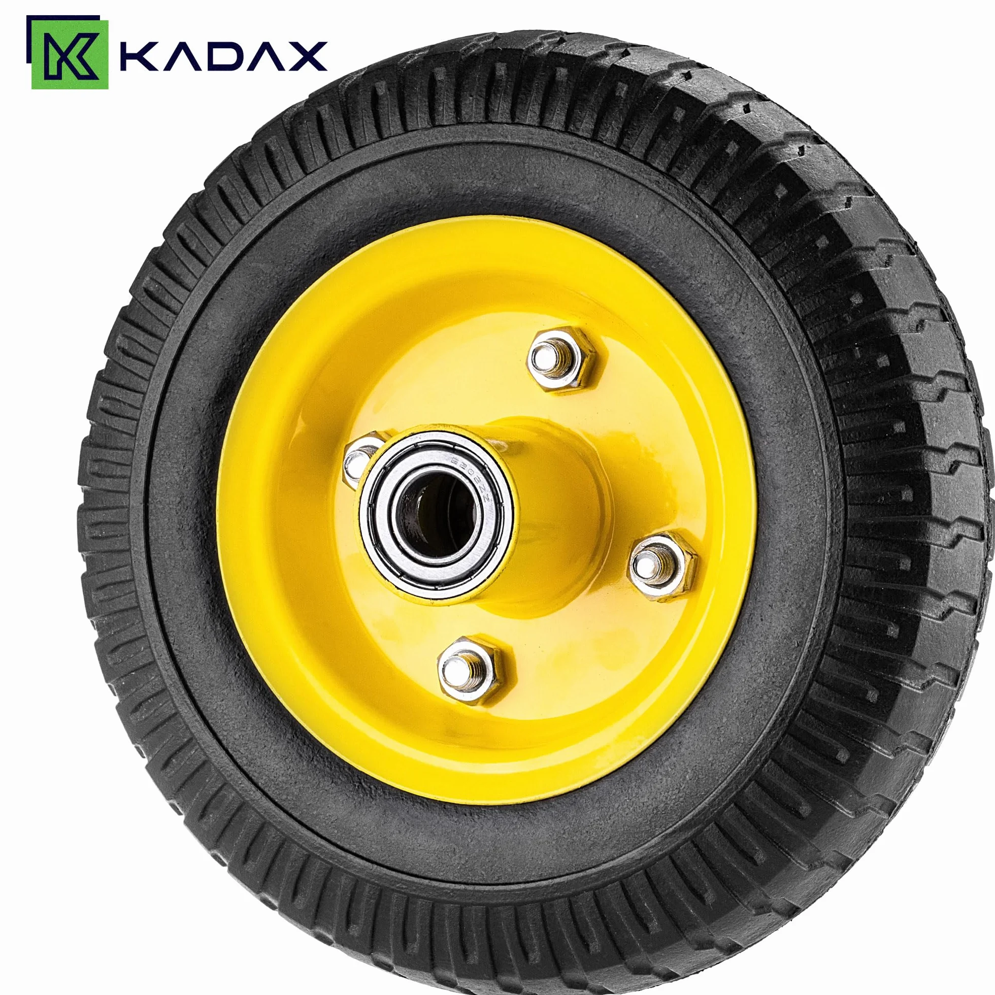 KADAX Koło zapasowe do wózka transportowego 200 x 55 mm, 1 sztuka, odporne na przebicia, 2.50-4, do taczki, wózka transportowego i wózka ogrodowego, koło do taczki z otworem osi 17 mm