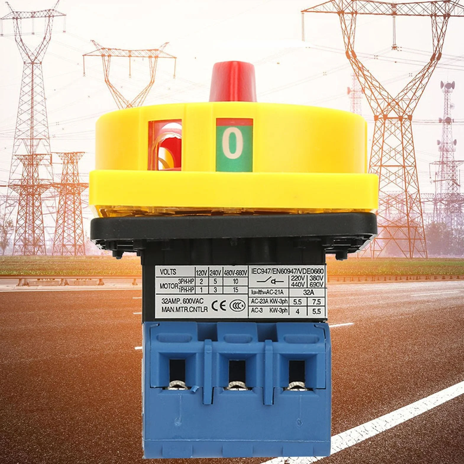 Circuit Breaker Switch Switch 4 Pole Isolator Switch Main Switch Circuit On Off 3 Pole Load Circuit Breaker Switch 2 Position Cam On Off Power Switch (32A)