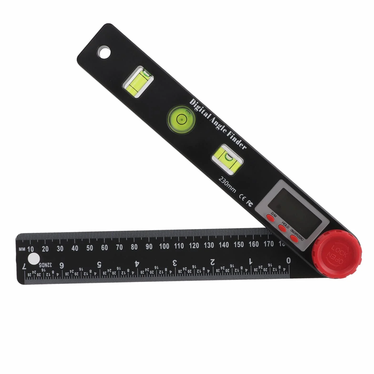 Finans Cyfrowy Kątomierz 4 w 1 z LED HD, Wyszukiwarka Kąta 360°