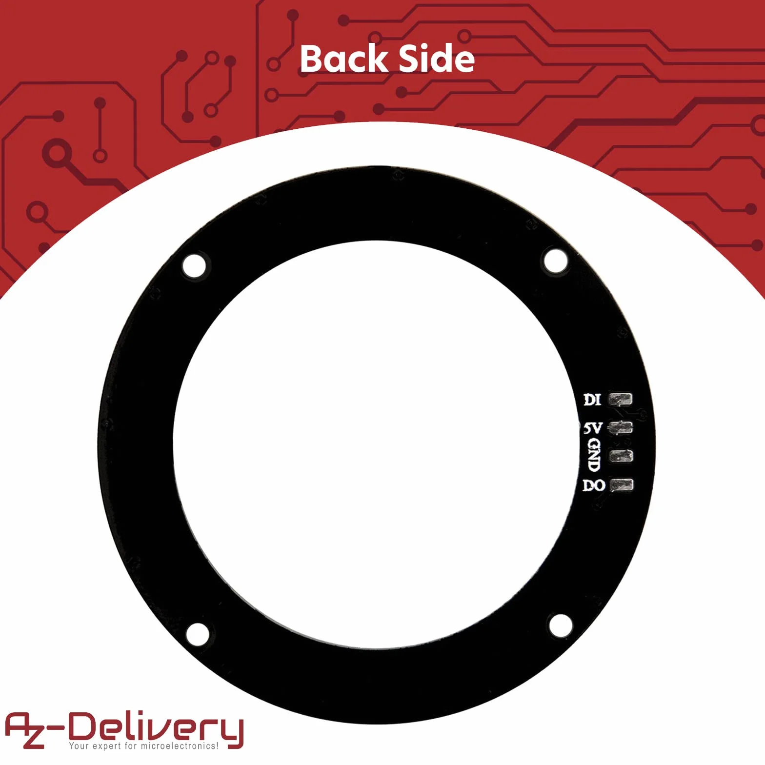 AZDelivery 3 x 5V RGB LED Ring Compatible with WS2812B 12-Bit 50mm kompatybilny z Arduino i Raspberry Pi w tym e-Book!