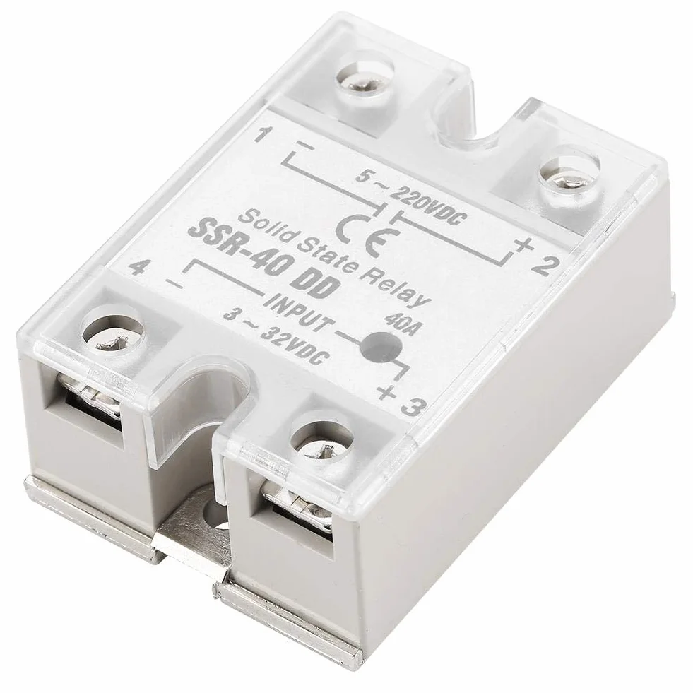 Halbleiterrelais SSR-40 DD, 40 A, 5-220 V Gleichstrom Einsetzbar für petrochemische Geräte, Lebensmittelmaschinen, Verpackungsmaschinen und CNC-Werkzeugmaschinen