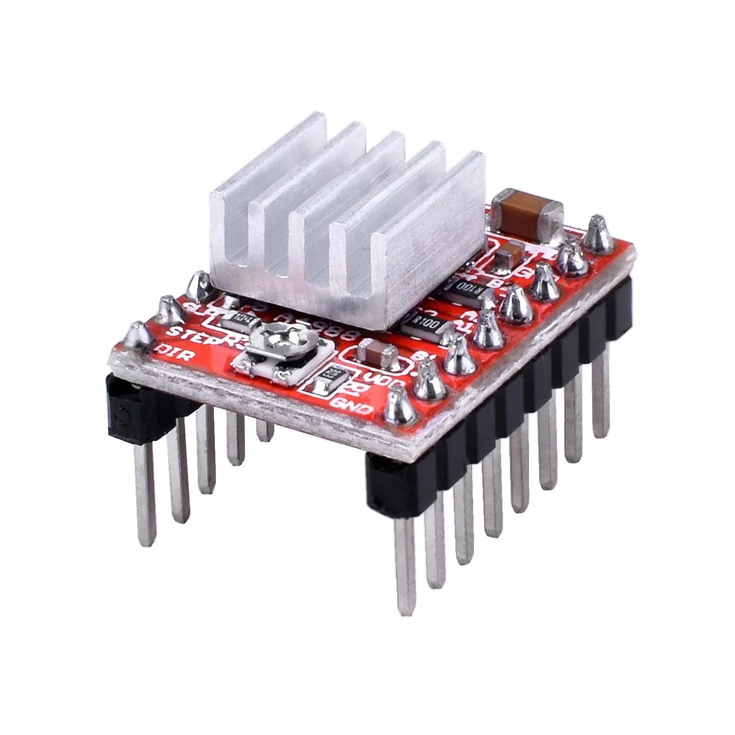 Hailege 5 szt. Moduł sterownika silnika krokowego A4988 z odpływem ciepła do drukarki 3D Reprap odpowiedni dla Mendel Huxley Arduino