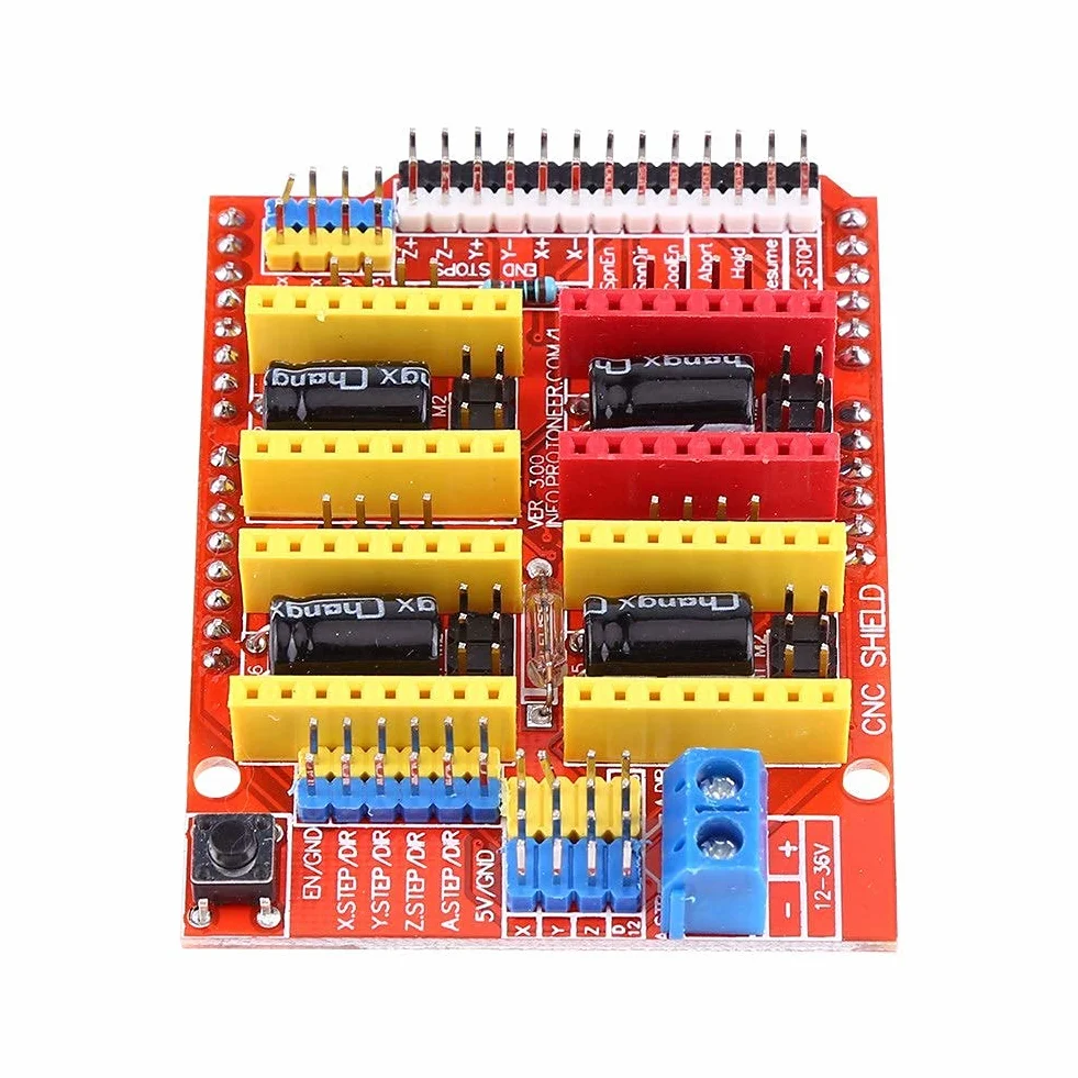 Płytka rozszerzająca tarcza CNC + 4 szt.A4988 radiator sterownik silnika krokowego z radiatorami do grawerowania drukarki 3D opakowanie wielokrotnego użytku socialme-eu