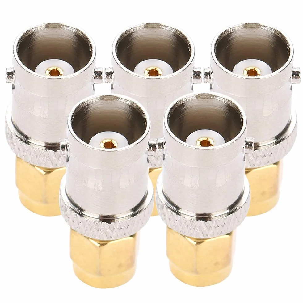 Sma Męski na Bnc żeński Bnc Sma Adapter Rf Mosiądz 5 Sztuk Całkowicie Miedziany Adapter Częstotliwości Radiowej Sma Bnc Adapter Rf Sma Męski Wtyk na Bnc żeńskie Gniazdo