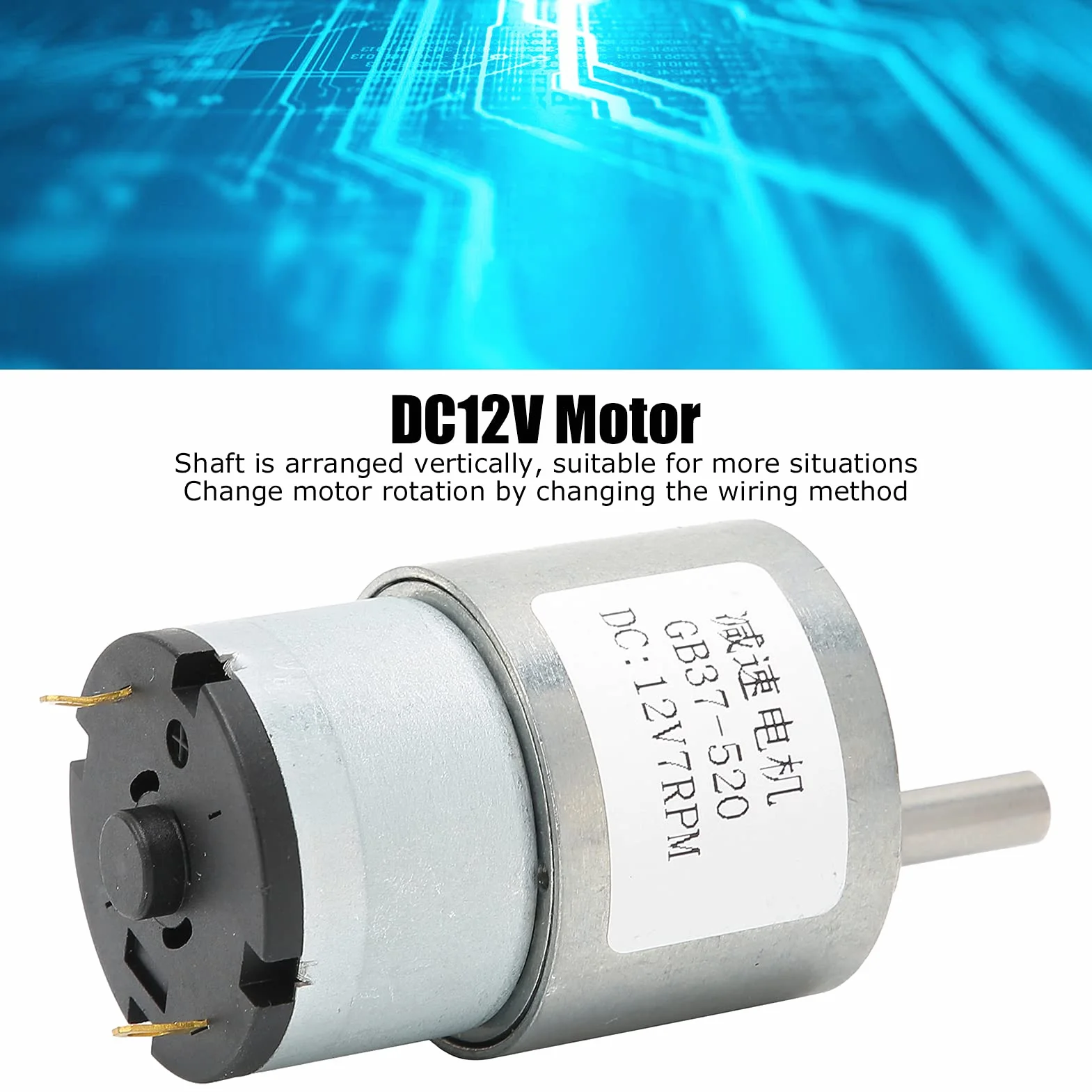 Silnik z Przekładnią DC 12V 7RPM Mikro Redukcja Prędkości Pojedynczy Wał Samoblokujący Odwracalny Silnik z Przekładnią ślimakową Silnik Turbinowy Silnik z Mikroredukcją Akcesoria do Maszyn Przekładnio