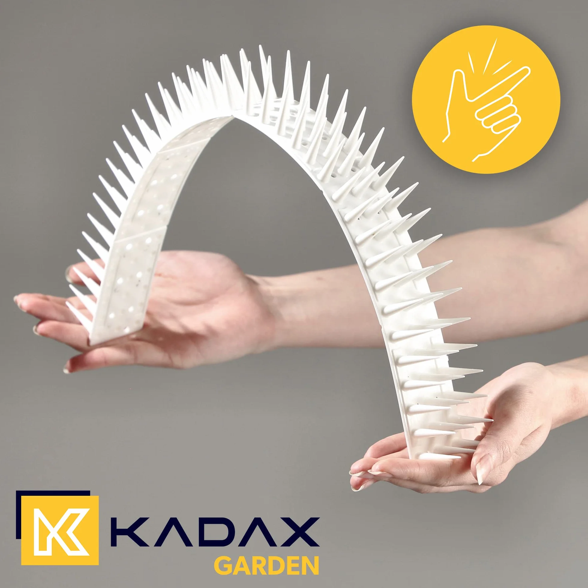 KADAX Obrona ptaków wykonana z plastiku, 51 x 4 x 3,5 cm, obrona zwierząt, 3-rzędowe, kolce dla kota, Marten, Deaf, Głuchy, parapet, dach, obrona gołębia, ochrona ptaków, solidna (12, biała)
