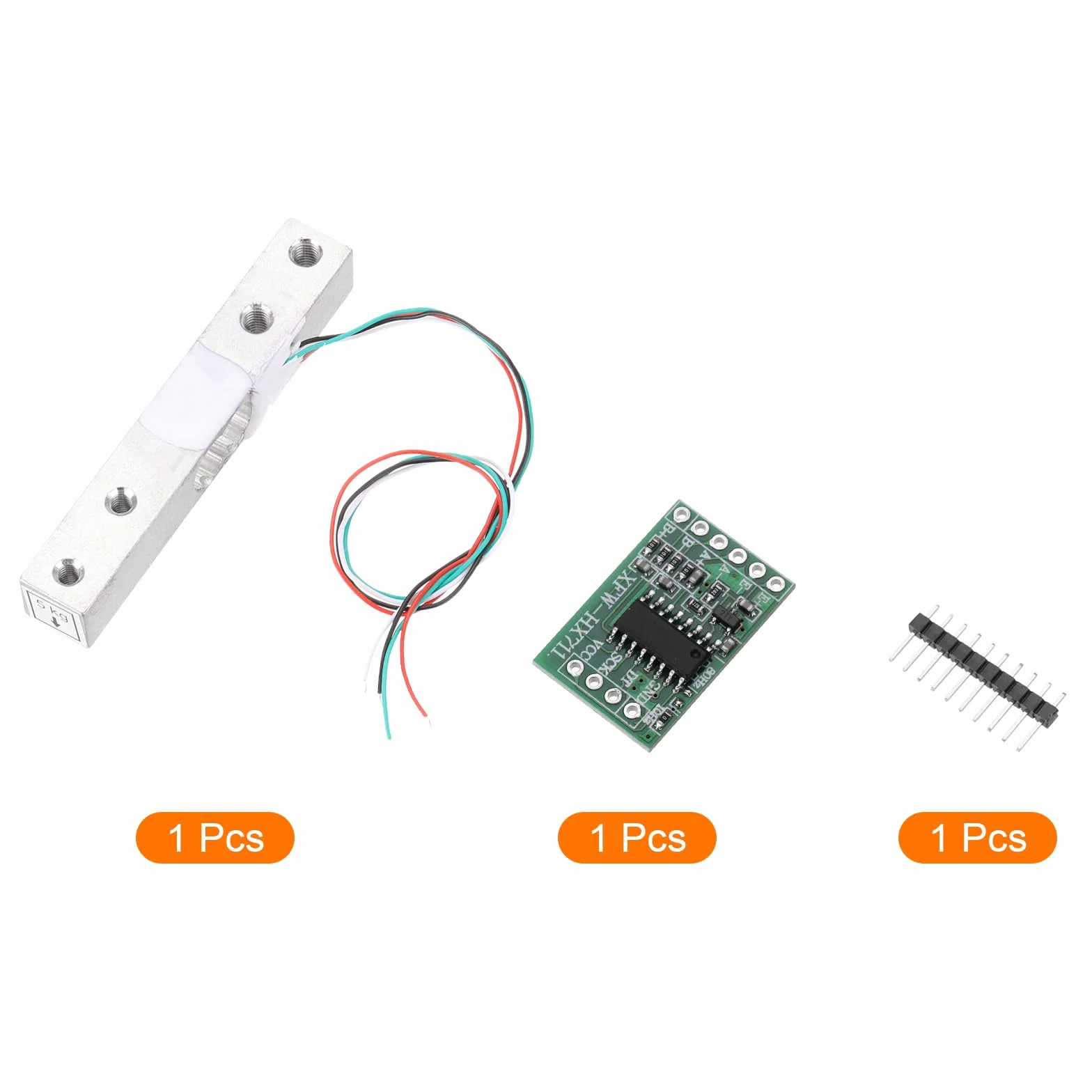 QUARKZMAN Cyfrowy czujnik wagi ogniw obciążeniowych 5 kg + czujnik ważenia moduł Hx711 24-bitowy dokładność A/D dwukanałowy do samodzielnego przenośnego zestawu elektronicznego wagi kuchennej