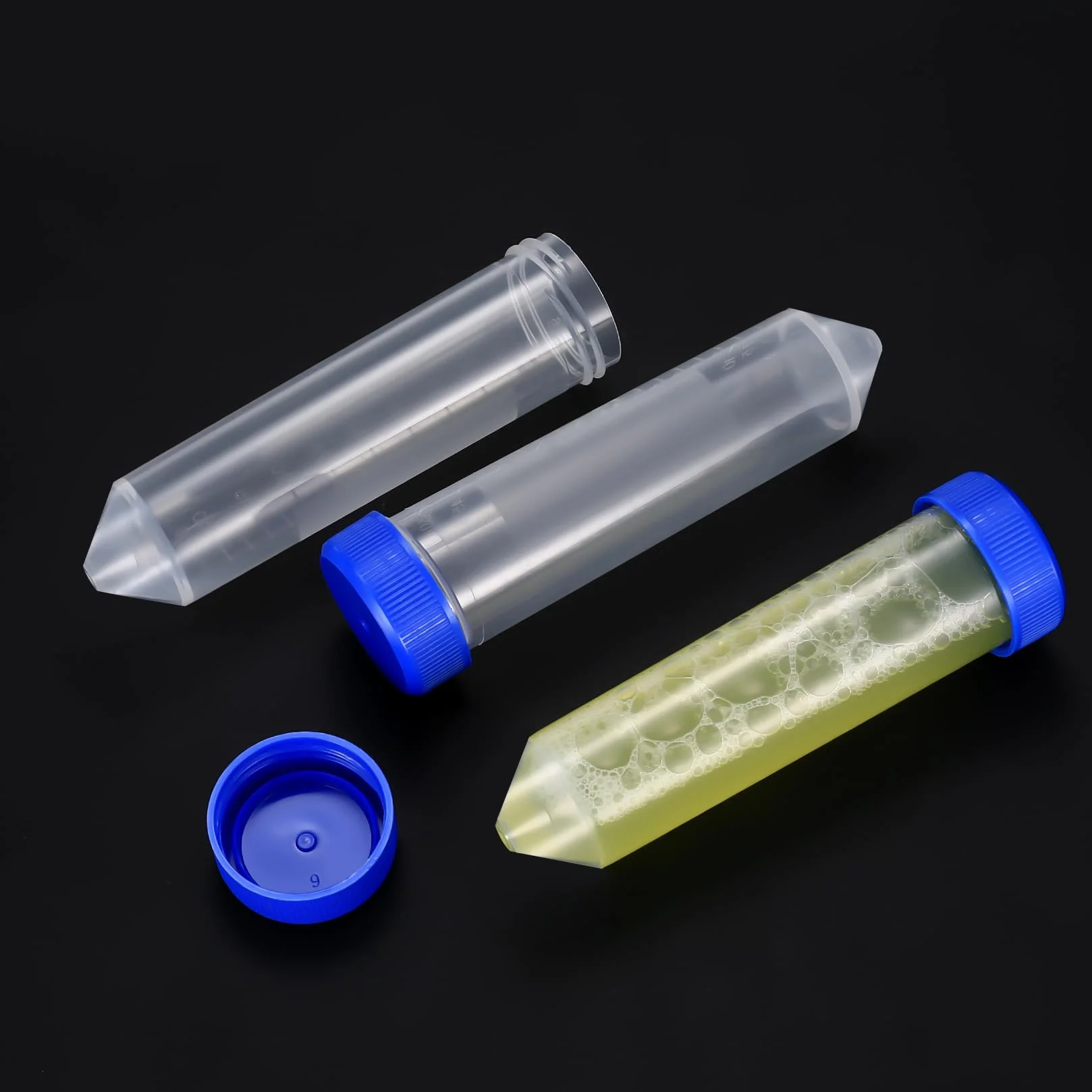 26 sztuk 50ml plastikowych probówek z zakrętkami, probówki wirówkowe 50ml, puste pojemniki na próbki z zakrętką, pojemniki na próbki do laboratorium, płynów, przypraw, z naklejkami