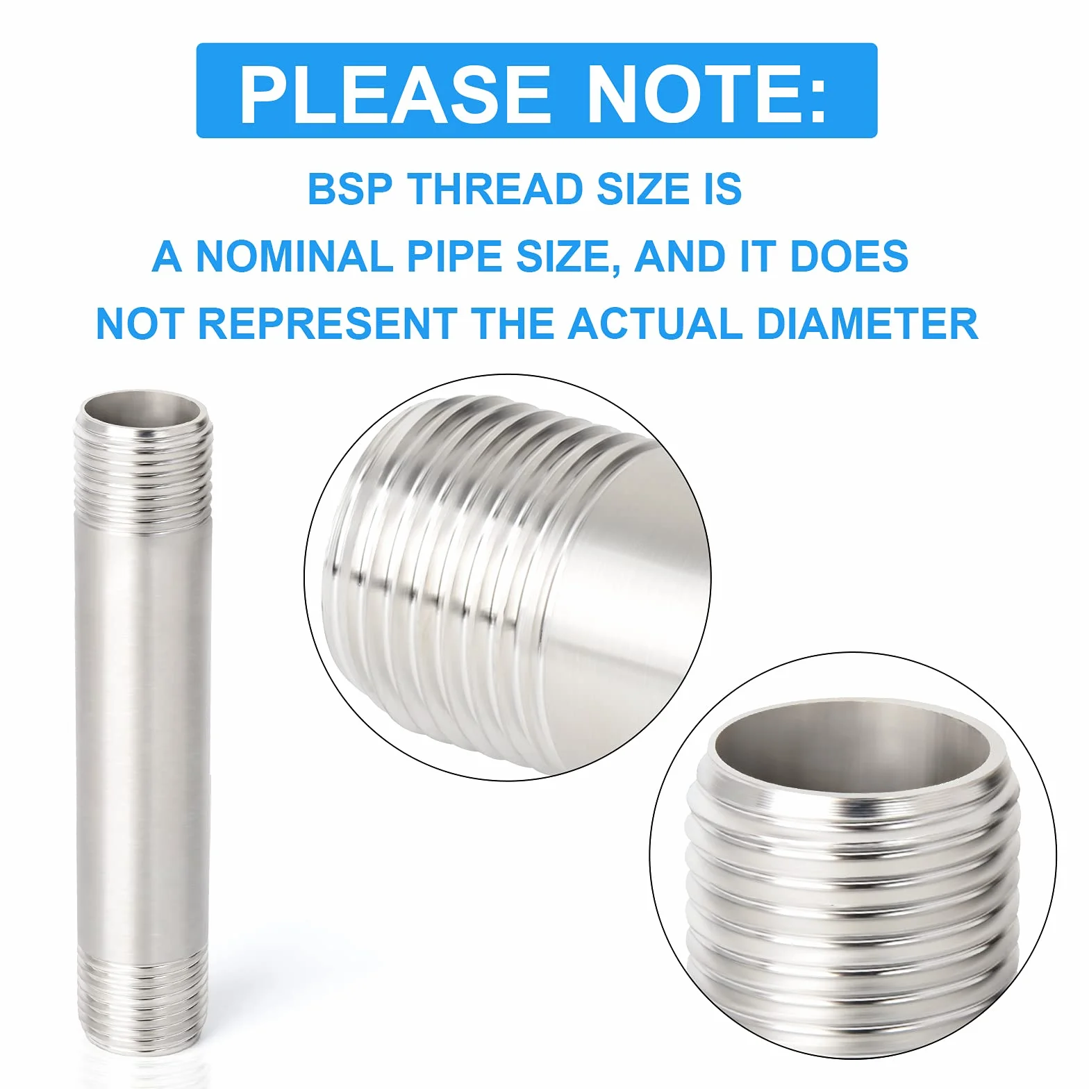 2 szt. 50 mm 1 "x 1" męski BSP odlewana rura 304 przewody rurowe ze stali nierdzewnej