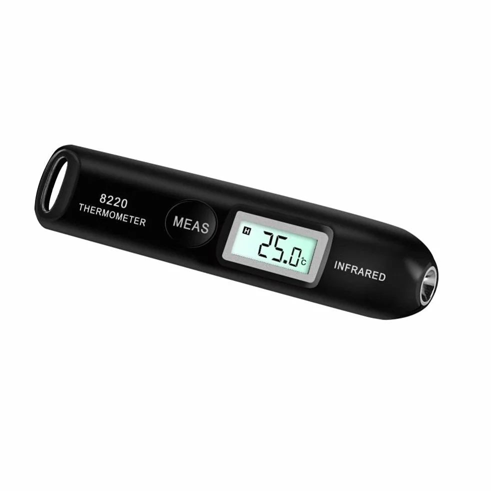 Mini Cyfrowy Termometr na podczerwień Bezkontaktowy Czytnik Temperatury Pen Przenośny Kieszonkowy Długopis Temperatury -50-220 ℃ (black)