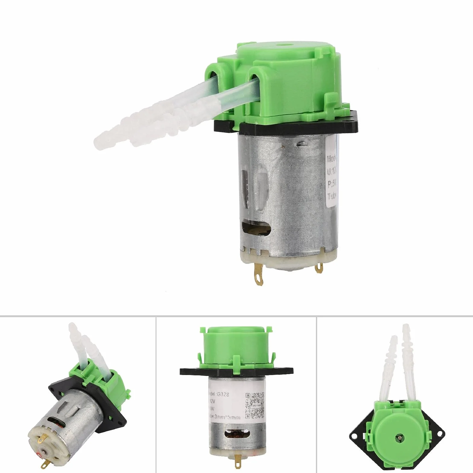 Pompa dozująca perystaltyczna 12V DIY do akwarium laboratorium analizy chemicznej zielona