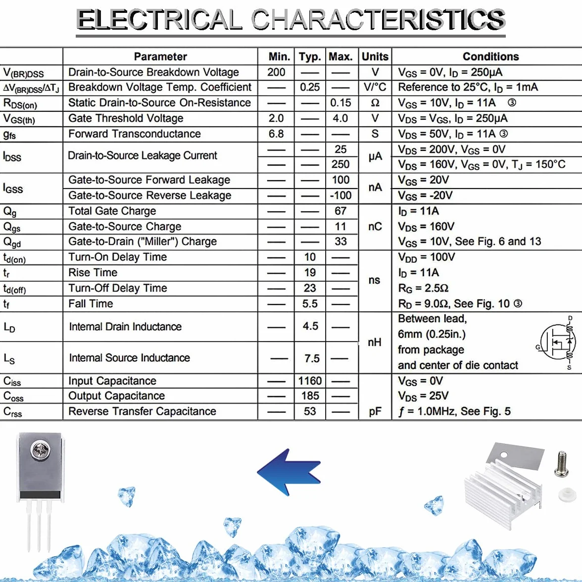 IRF640 IRF640N Mosfet Tranzystor 18A 200V IRF640NPBF N-Channel Power MOSFET TO-220AB 3Pin z chłodnicą śrubową Podkładka silikonowa