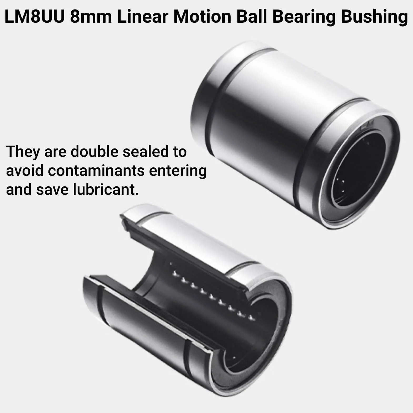łożyska Liniowe Lm8uu 8mm Uszczelniony Cylinder Ruch Liniowy do Pręt 3D Drukarki CNC Części