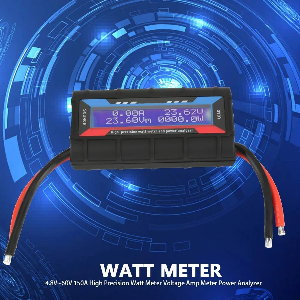 Watomierz o Wysokiej Dokładności 4.8V~60V 150A Analizator Mocy Miernik Napięcia
