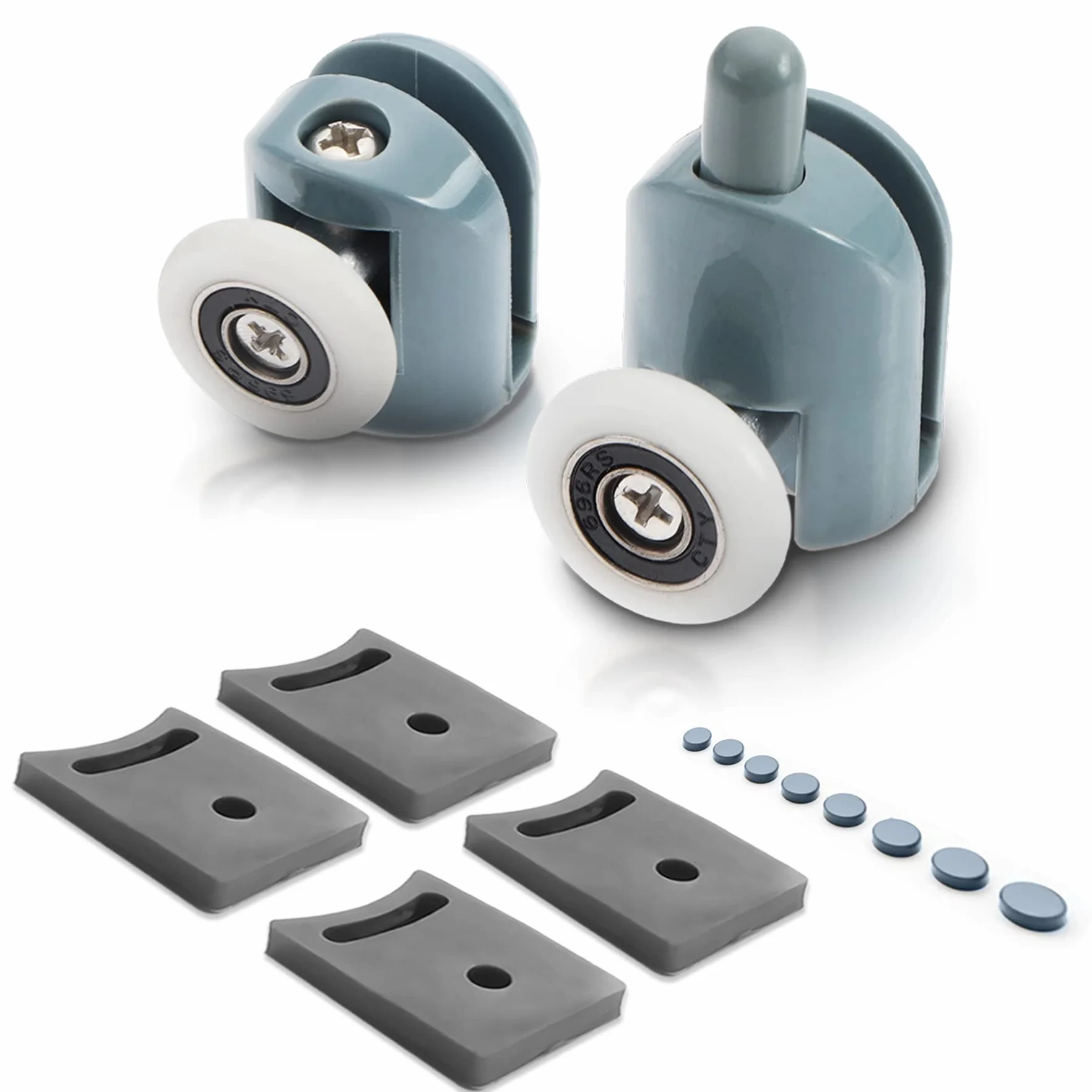 Retoo 8 sztuk rolek do drzwi prysznicowych 23 mm, rolki do kabiny prysznicowej, części zamienne, kółka do drzwi przesuwnych, rolki do drzwi szklanych, prowadnica rolkowa, koła pasowe